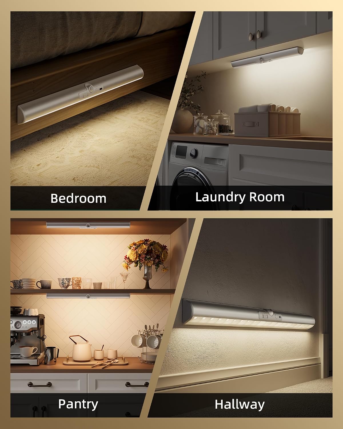 EZVALO 17-Inch Closet Lights, Motion Sensor Lights Indoor | Rotatable Sensor, 3600mAh Rechargeable Battery, Wireless