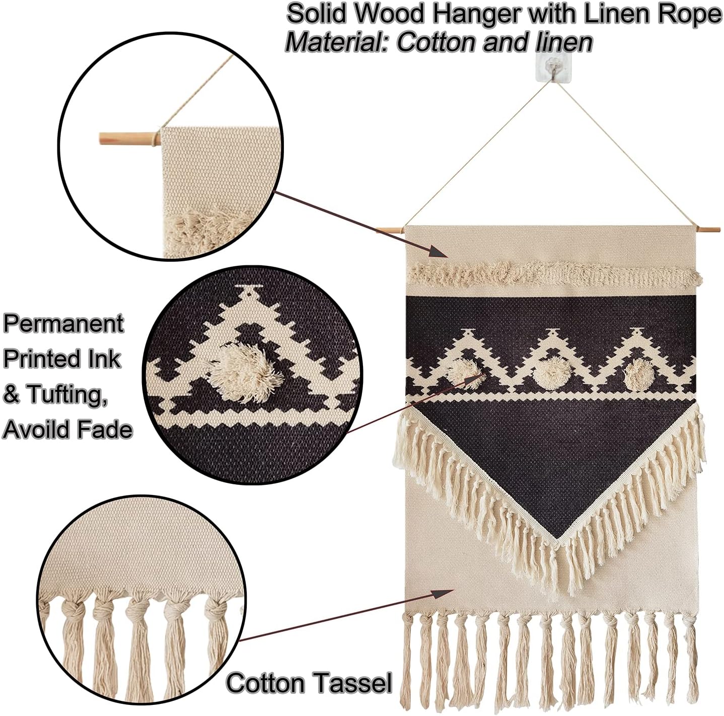 Macrame Woven Wall Tapestry Hanging Art