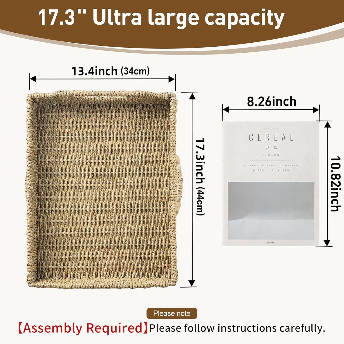 Seagrass Handwoven Trays / 17.3 x 13.4 x 3.6 / Seagrass-rectangle
