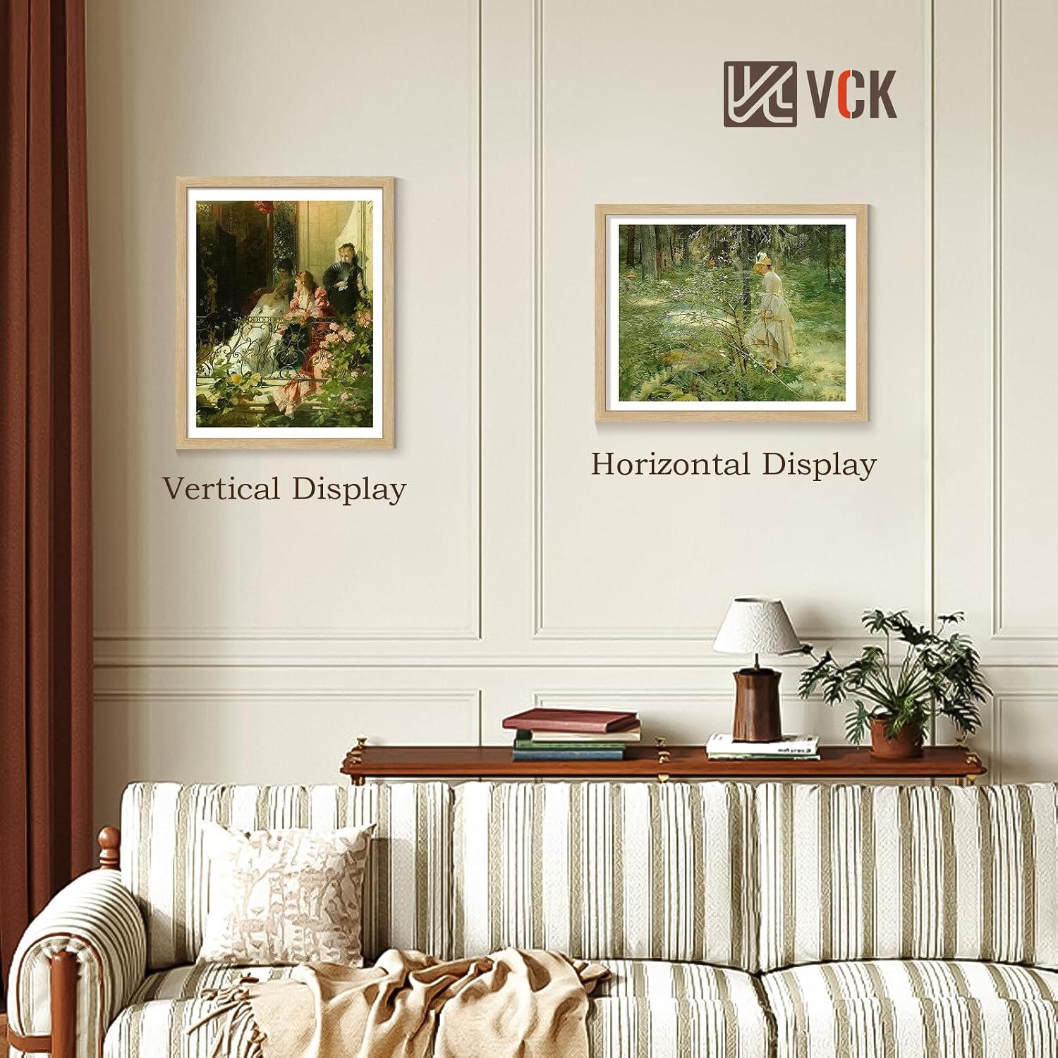 VCK 22x28 Frame Oak 4 Pack, Wide Thick Wood Border, for Poster/Print | Exclusive Woodgrain, Wall Hanging, HD