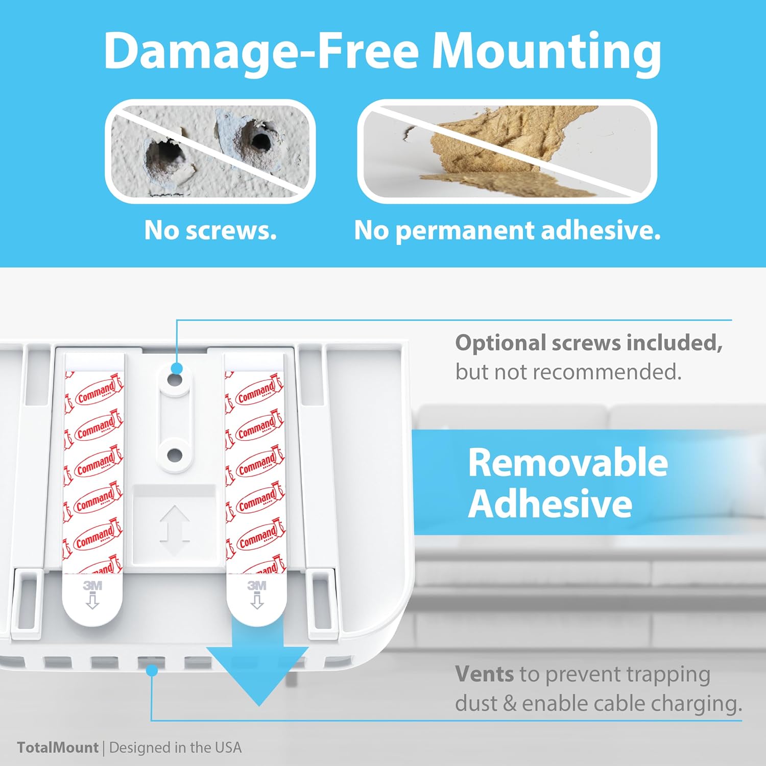 Hole-Free Remote Holder / Standard White