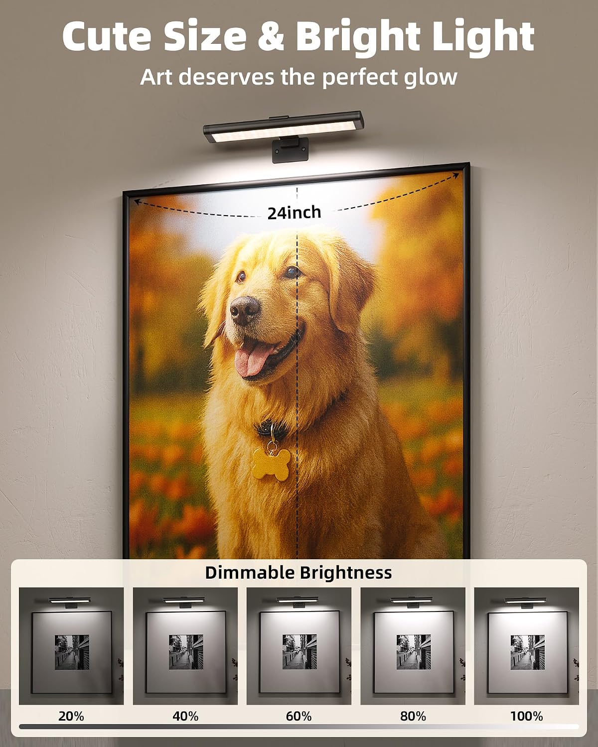 EZVALO Picture Light for Wall, Rechargeable 2400mAh Lights Wireless with IR Remote, 3 Color & Dimmable Magnetic 7.87''