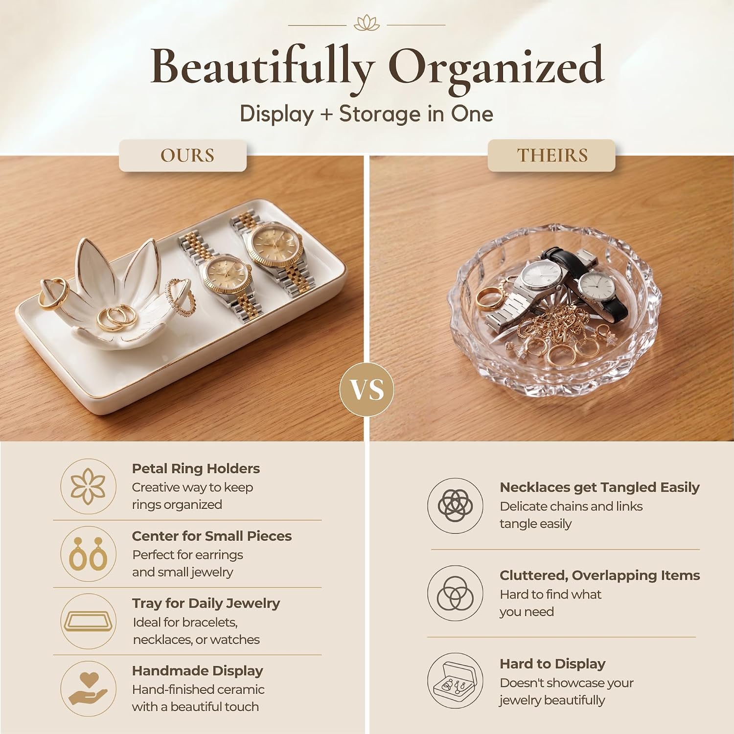 Jewelry Organizer for Vanity / Gold