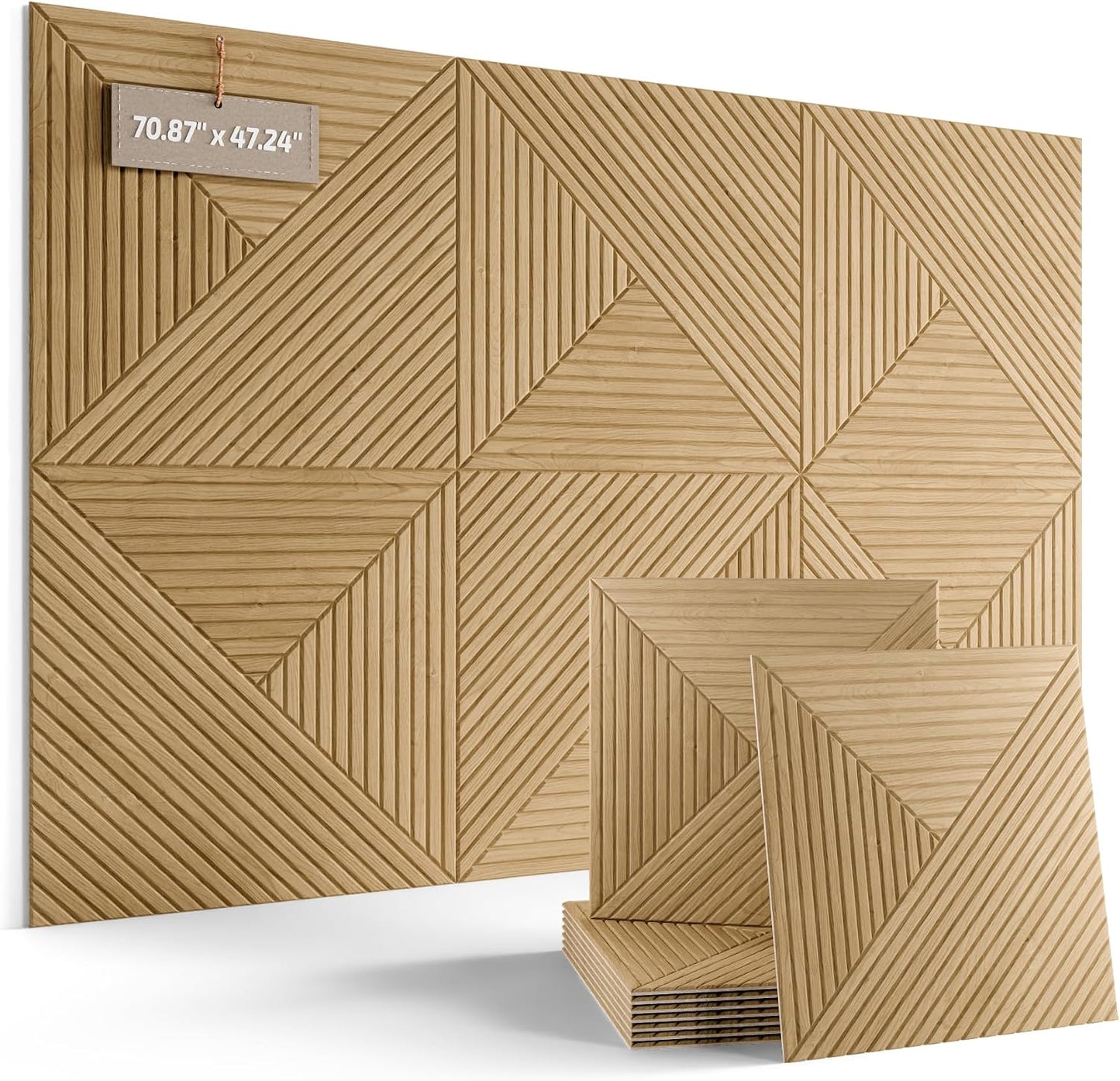Fluxynara 6-Pack Large Felt Bulletin Board, Natural Oak Facet