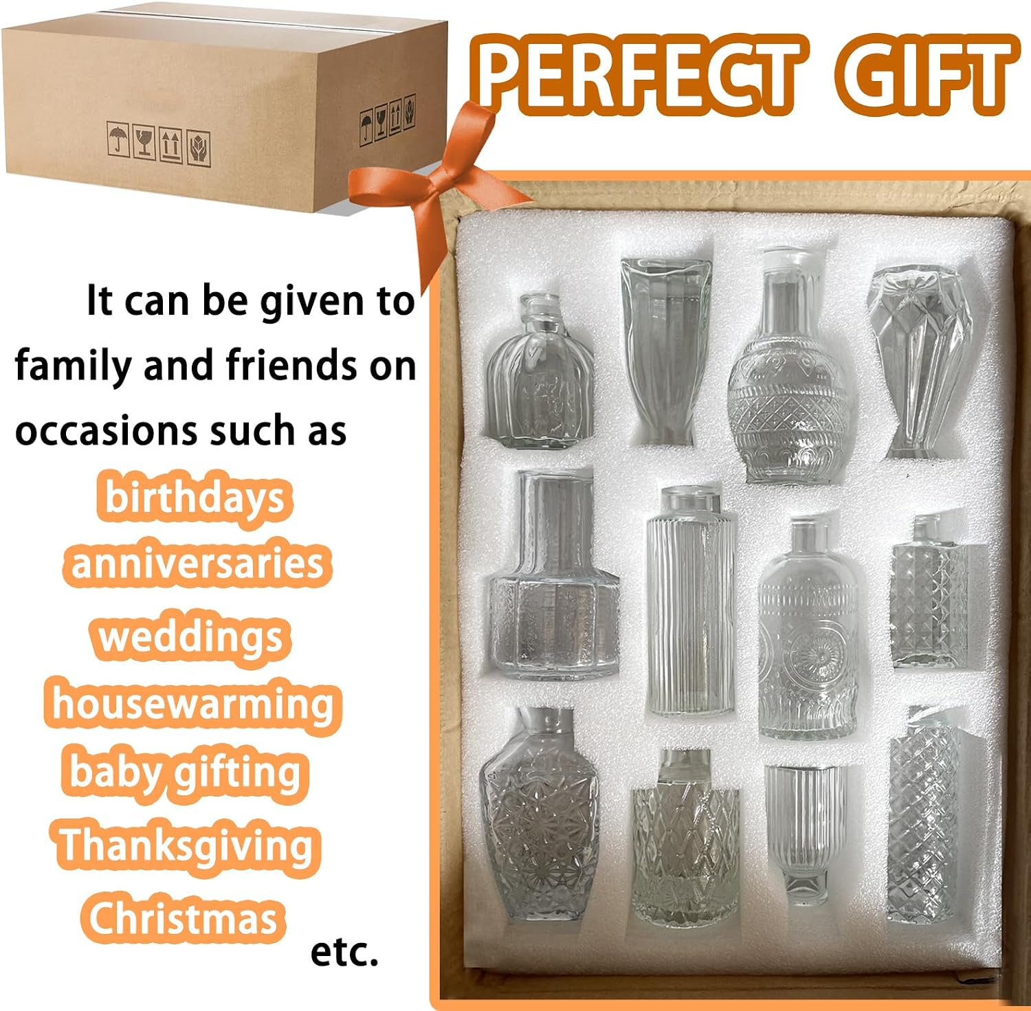 Glass Vase / Mini Vases for Centerpieces / Clear / Set of 40
