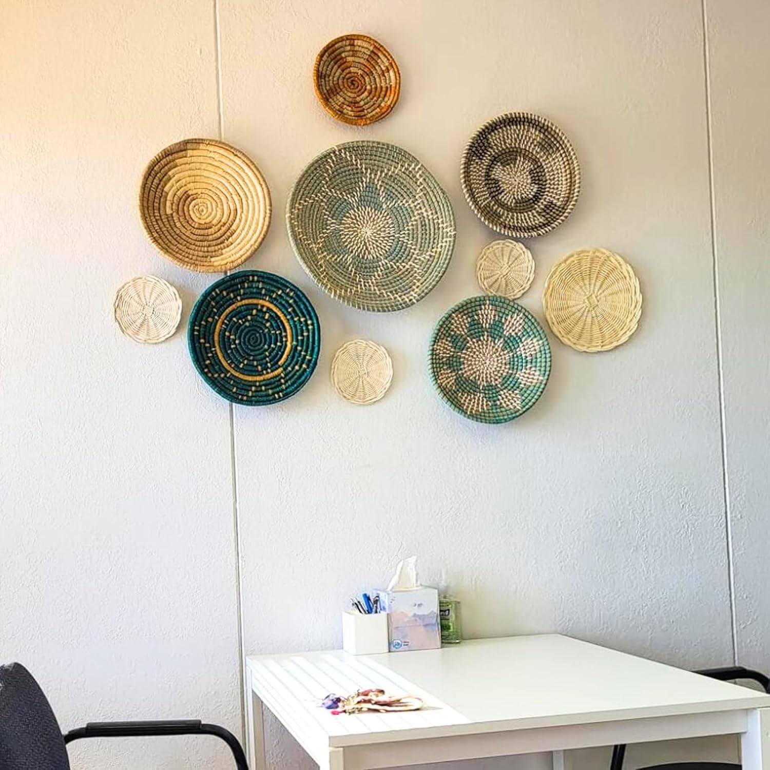 Boho Baskets / Wicker Basket Wall Decor / Natural