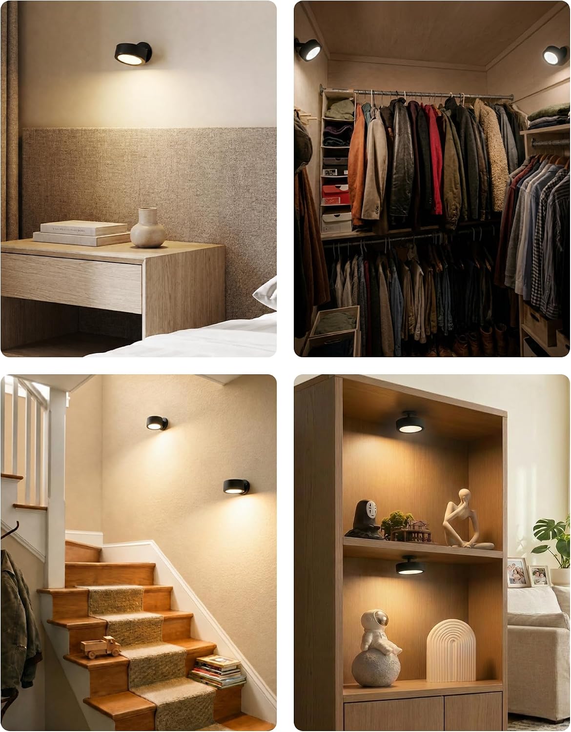 EZVALO LED Wall Mounted Light, 3000mAh Rechargeable Cordless Wall Sconce, Dimmable with Remote & Touch Control, 3 Color