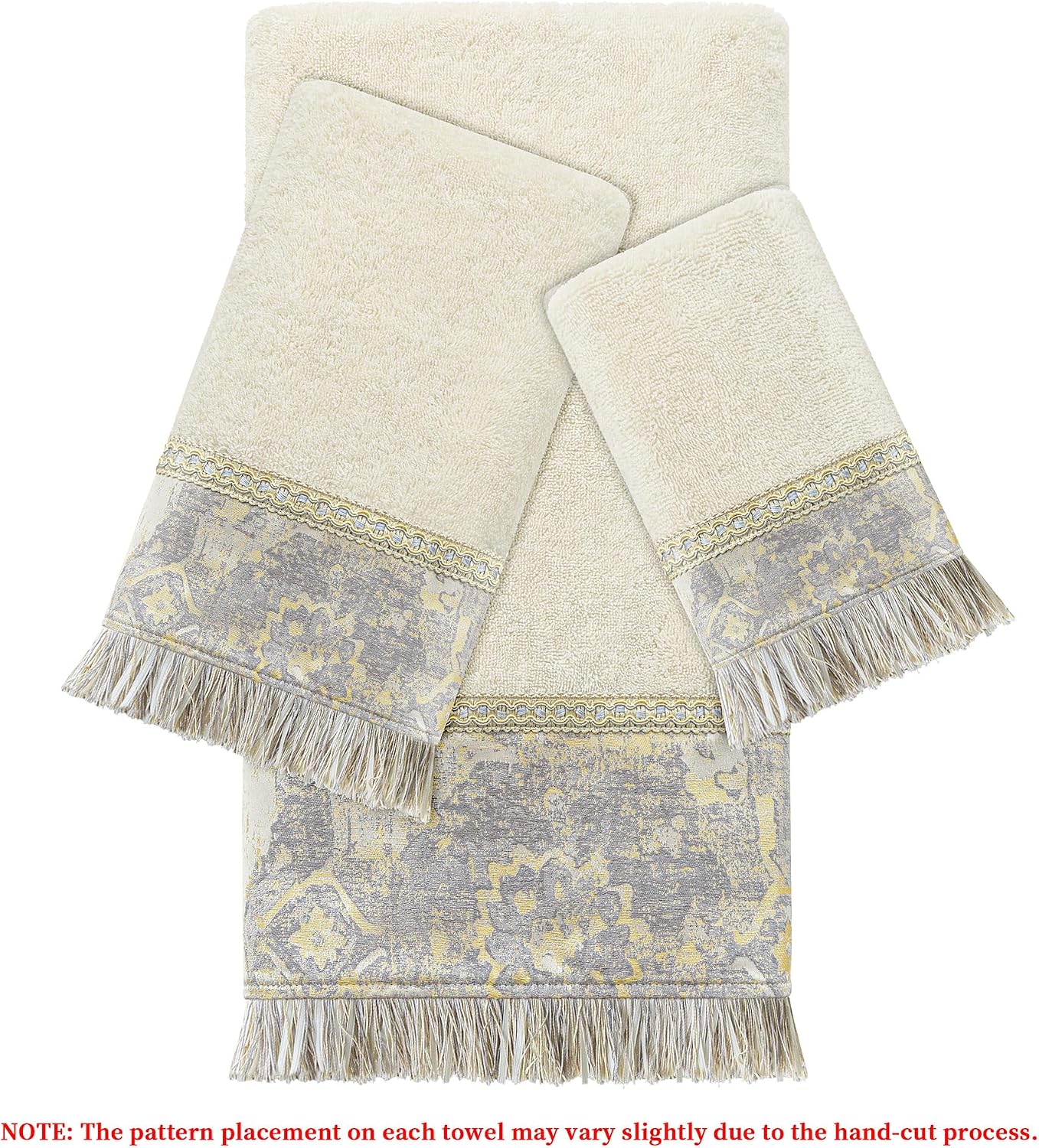 Loom and Mill Luxury Cotton Bath Towel Set 3 Piece-1 Bath Towel 1 Hand Towel 1 Wash Cloth, Ultra Soft Decorative Towel