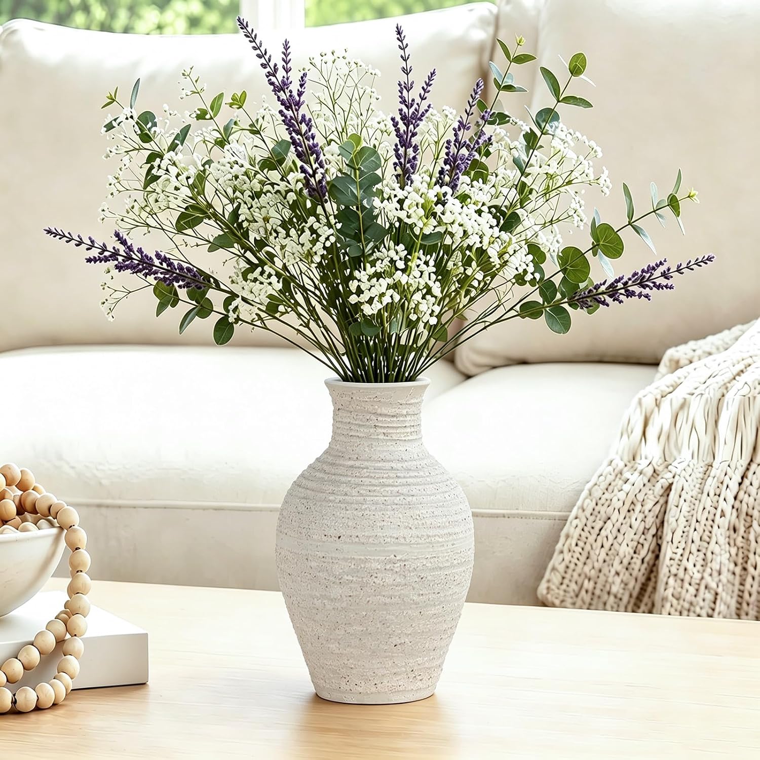 Ceramic Flower Vase Home Decor White Small Vase Decorative Table Farmhouse Vases / Modern White-v12
