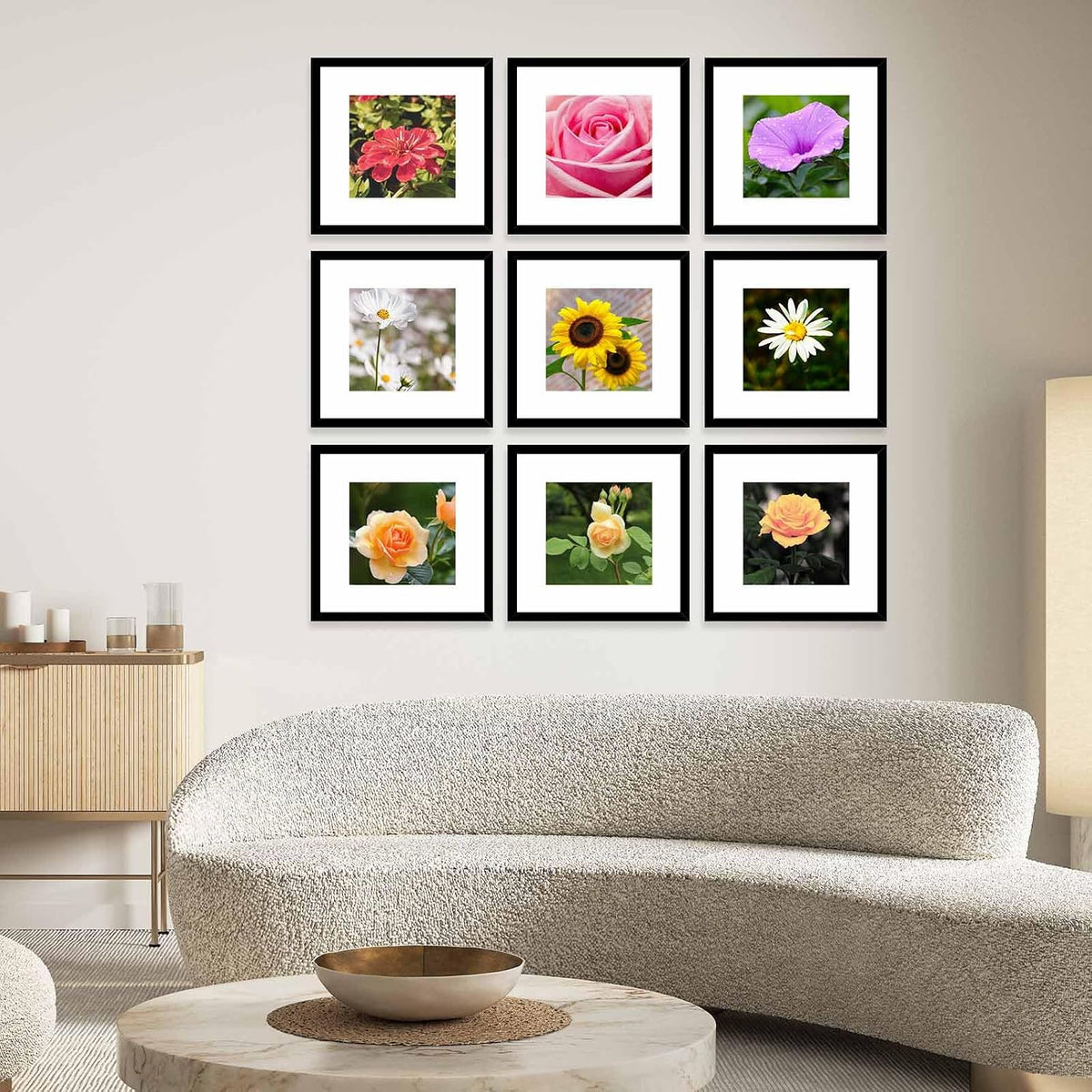 JCJMY 12 Pack 12x12 Picture Frame with 8x8 Mat, Display 8x8 with Mat or 12x12 Without Mat, 12 by 12 Frames Bulk Set of