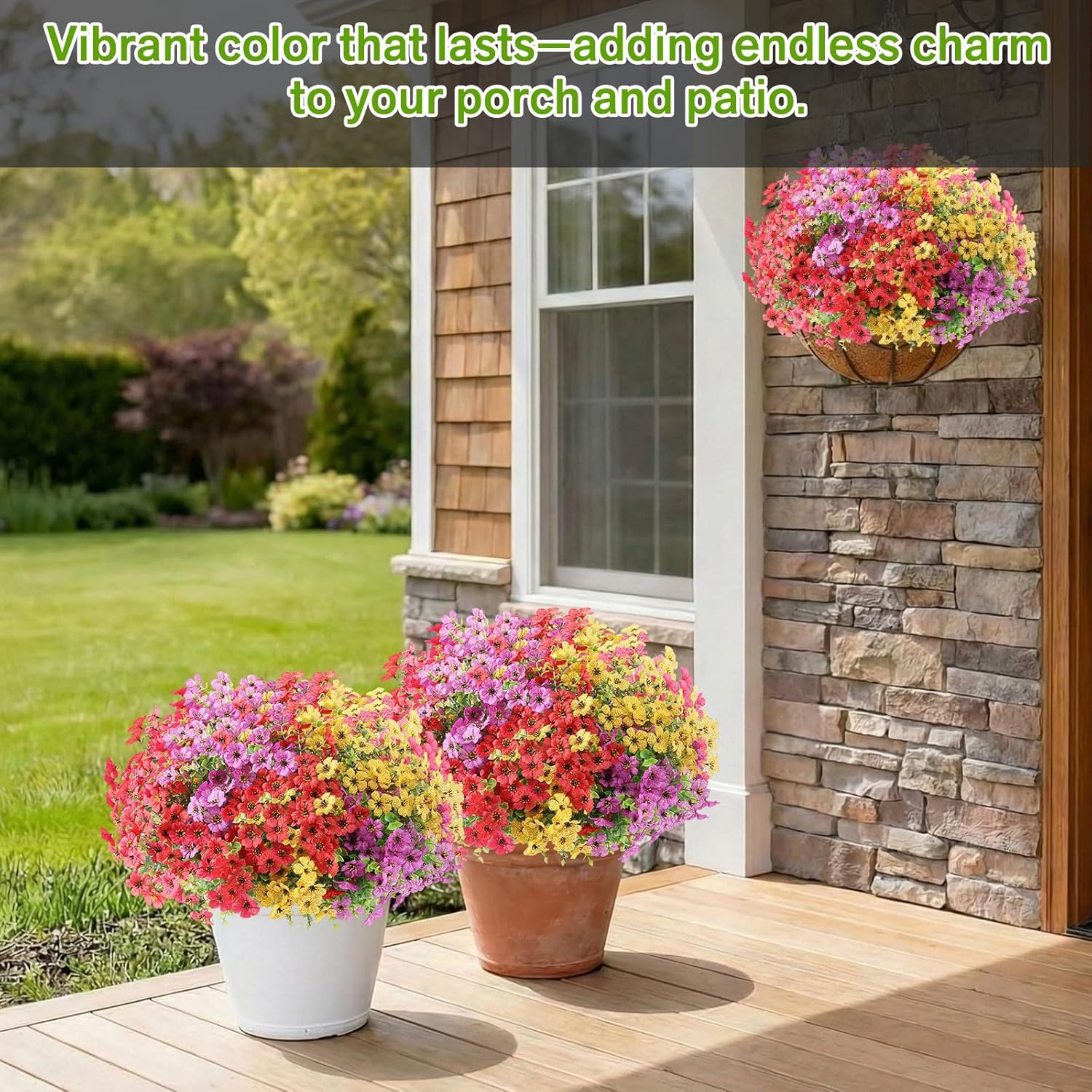 13 Bundles Silk Realistic UV Resistant Faux Flowers / Mixed2 / Artificial Flowers / Set of 13