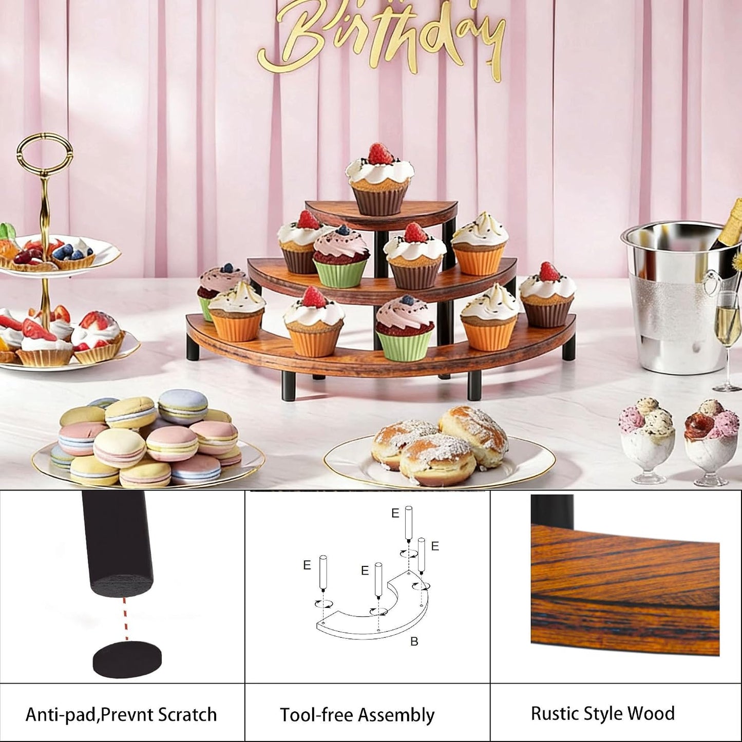 Rustic Cupcake Stand / Brown