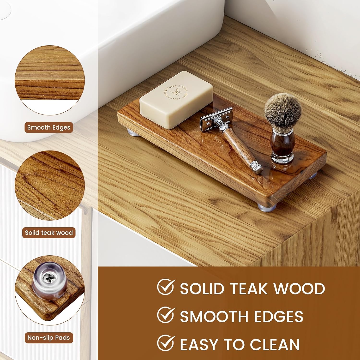 Solid Teak Wood Riser Tray / M2 / 10.5 x 6