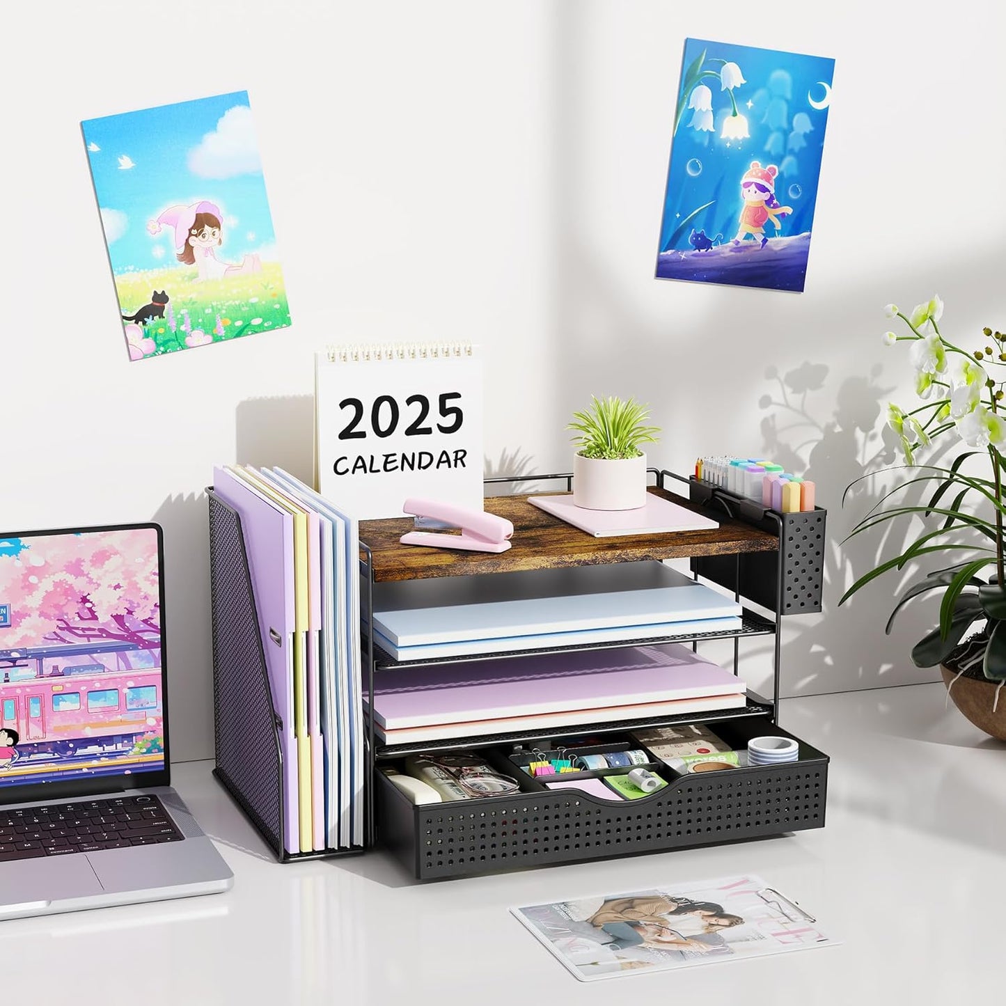 Desk Organizers and Accessories / Wood / 4T with Drawer