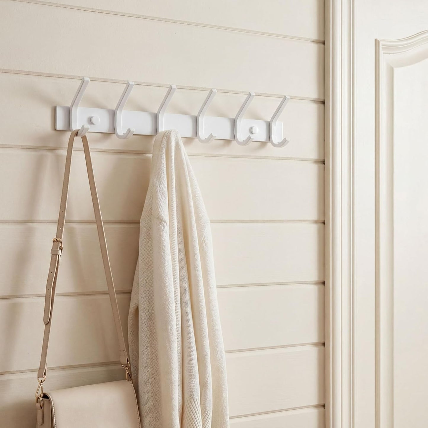 WEBI Coat Rack Wall Mounted,Coat Hooks Wall Mount,Coat Hanger Wall Hook Rack,6 Hooks for Hanging
