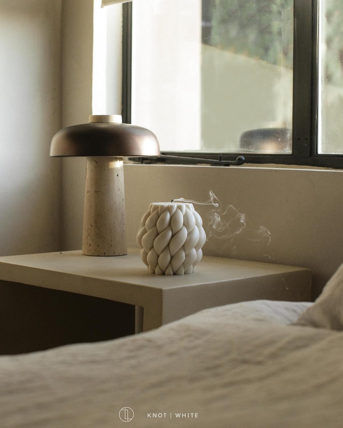 LAWA Knot Ball Candle / White