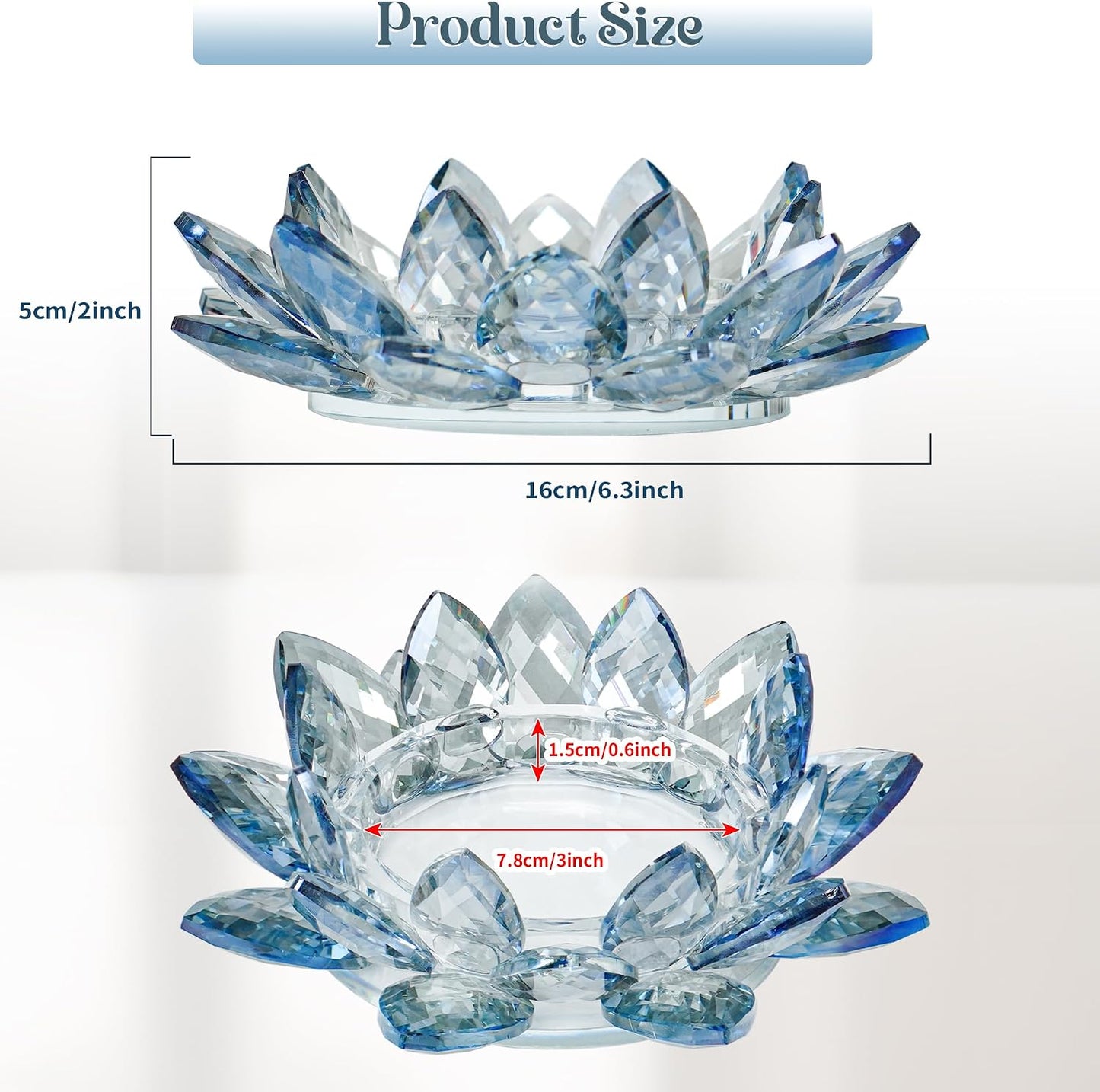 Crystal Flower Jewelry Tray / 6.3" - Blue