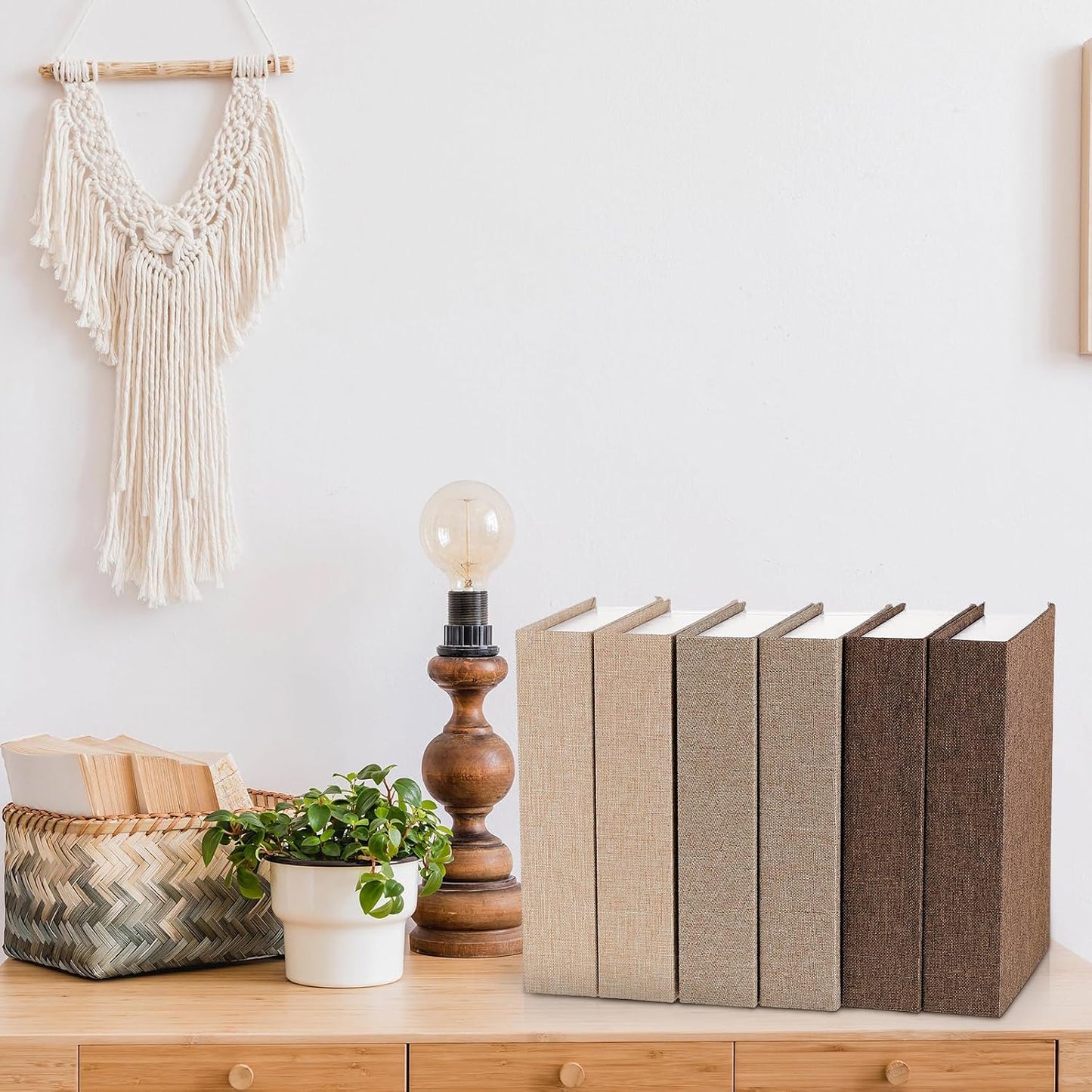 Faux Decorative Books Set / Coffee Color / Set of 6