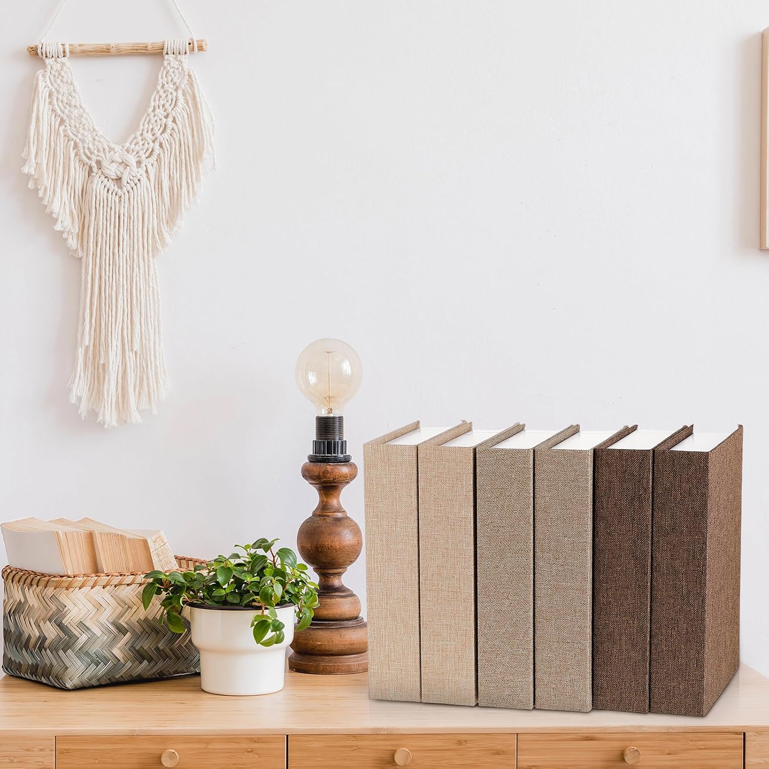 Faux Decorative Books Set / Coffee Color / Set of 6
