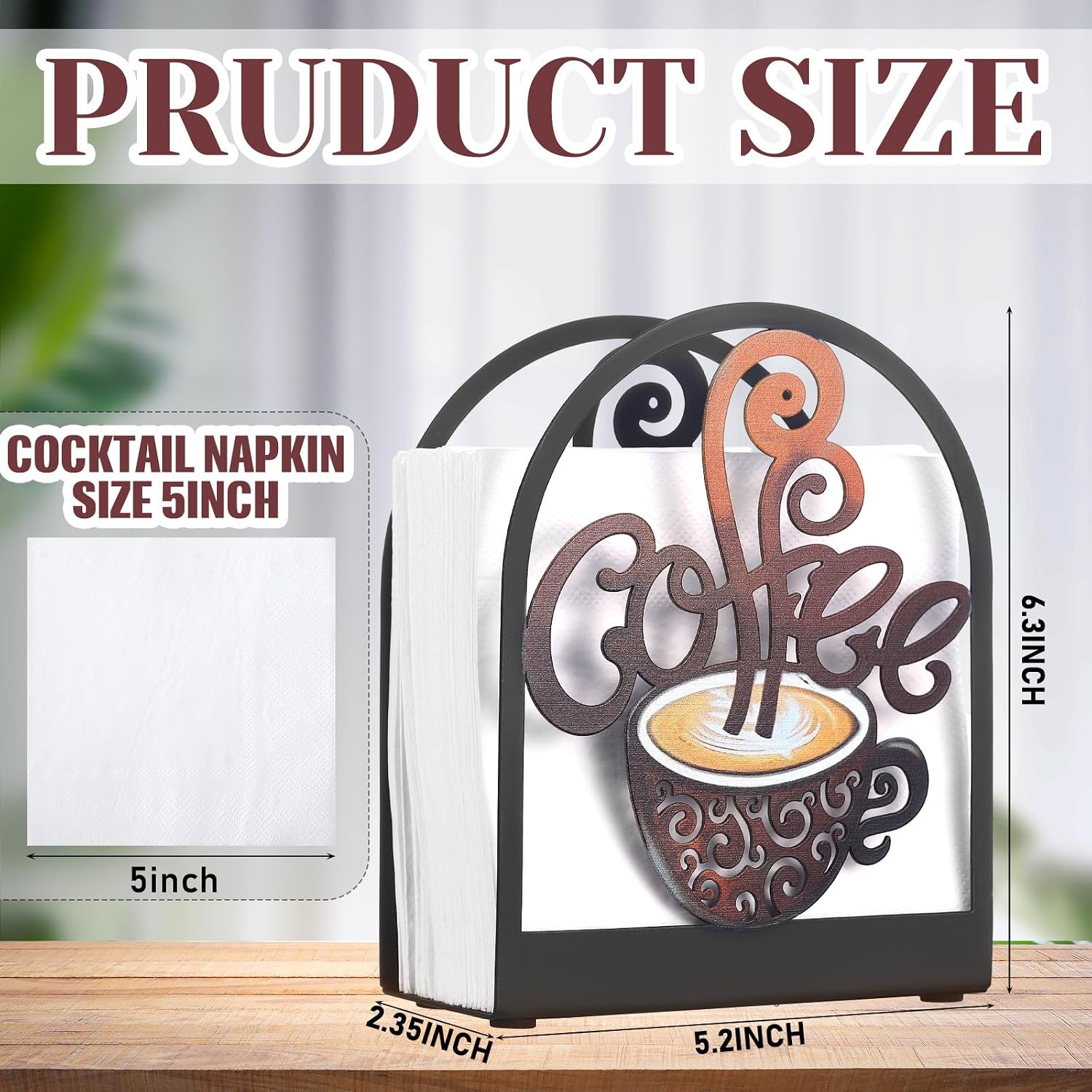 Coffee Metal Napkin Holder Kitchen Decorative Paper Towel Stand Small Napkins Holder for Coffee Bar