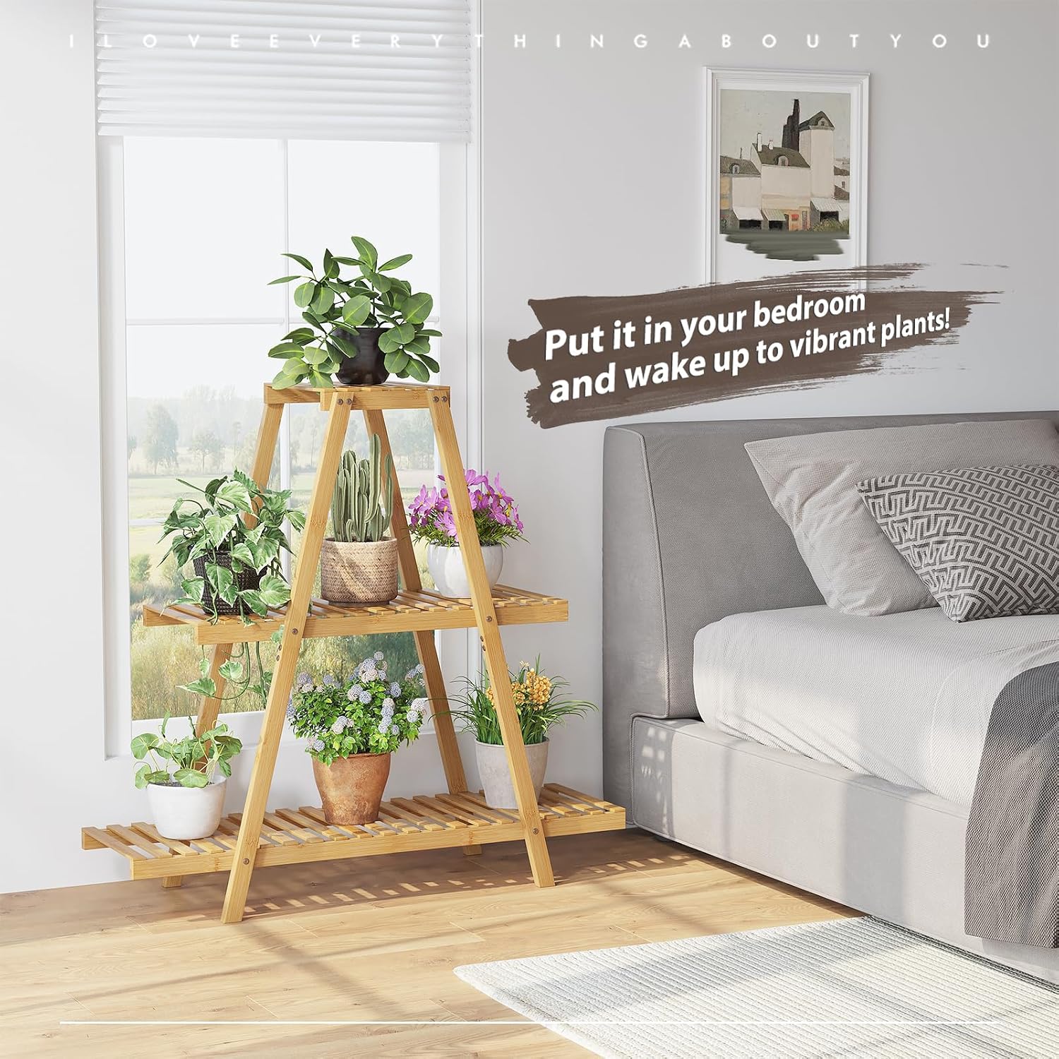 STDDRE Plant Stand For Indoor Outdoor Tiered Plant Shelf 3 Tier 8 Potted Bamboo Flower Holder Ladder Rack For Multiple