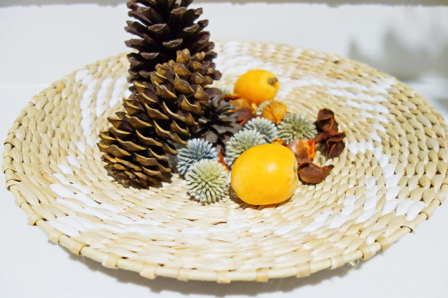 Bulrush Wall Basket Wicker Wall Art / Floral