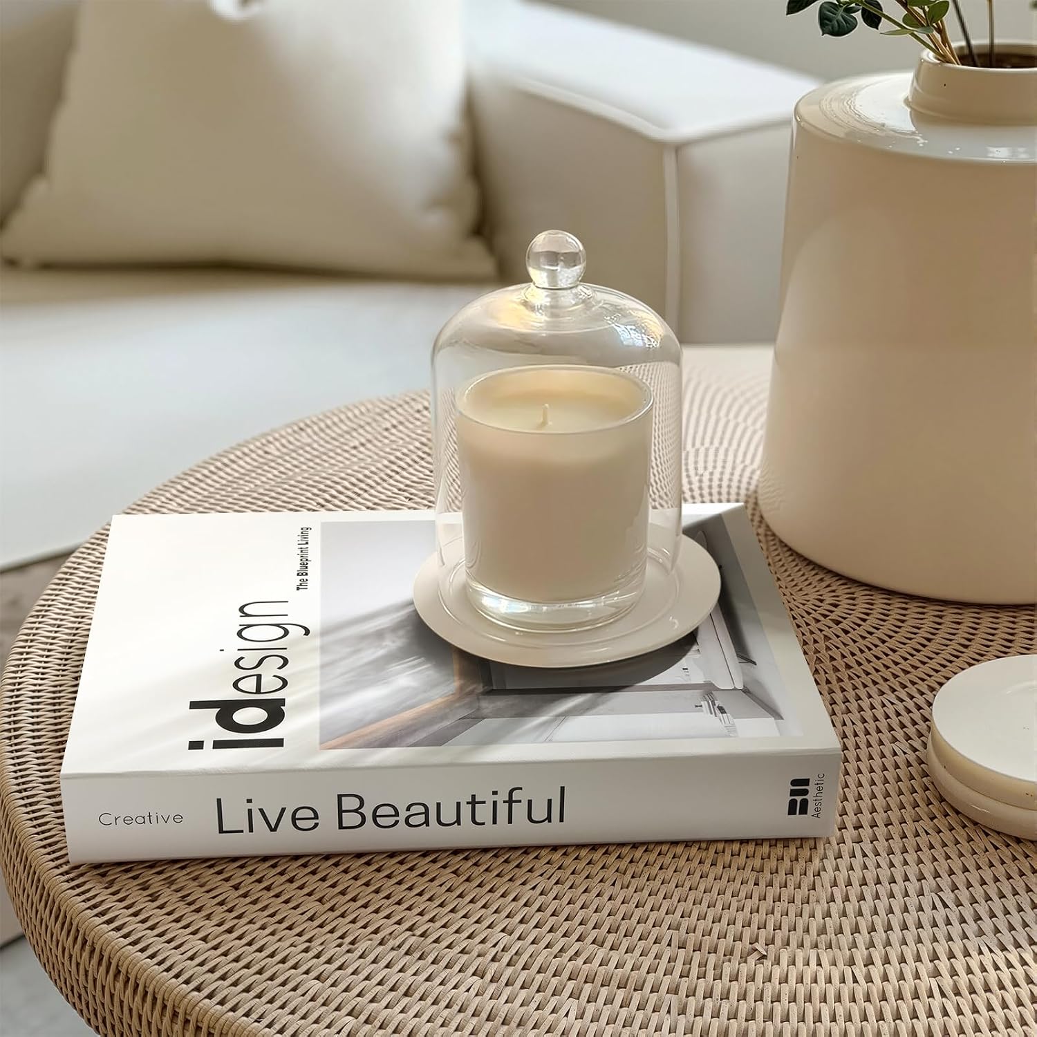 Fake Books / Aesthetic Decorative Books / Beige & Black / Set of 2
