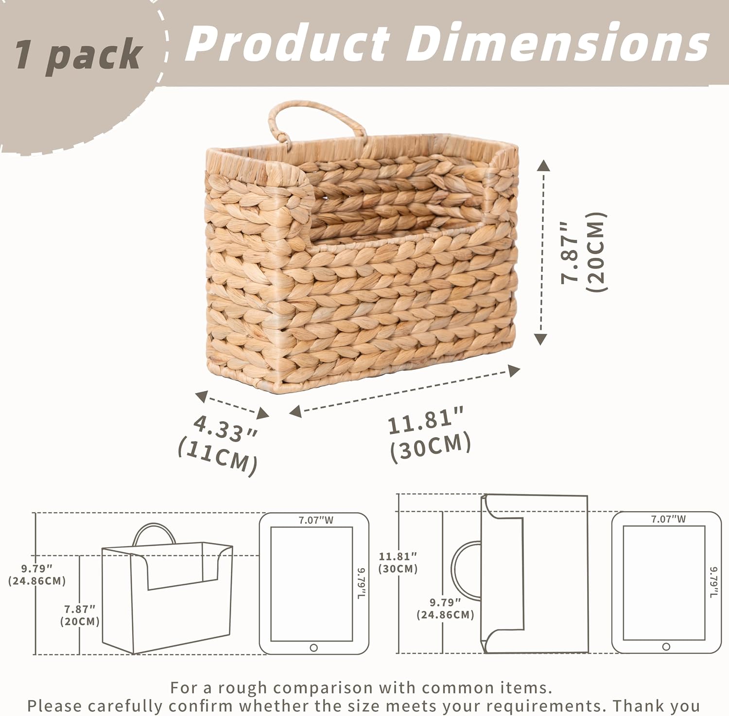 Wicker Front Door Basket / Water Hyacinth