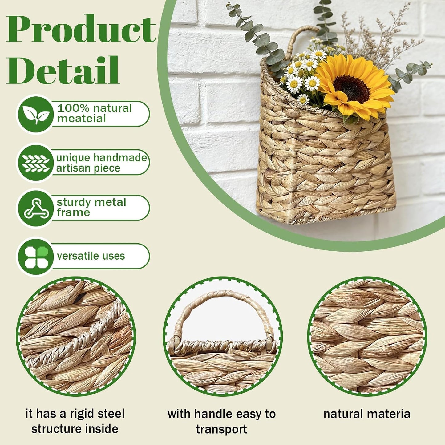 Woven Wall Hanging Basket / Woven Color
