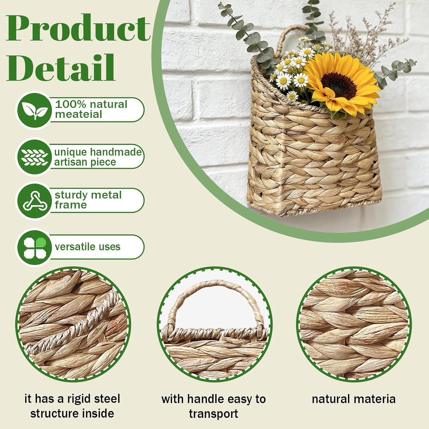 Woven Wall Hanging Basket / Woven Color