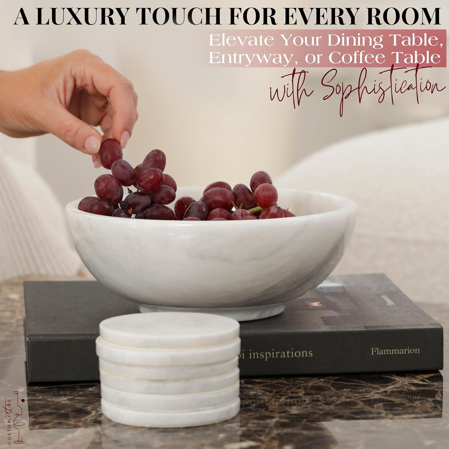 Elegant Modern Fruit Bowl / White