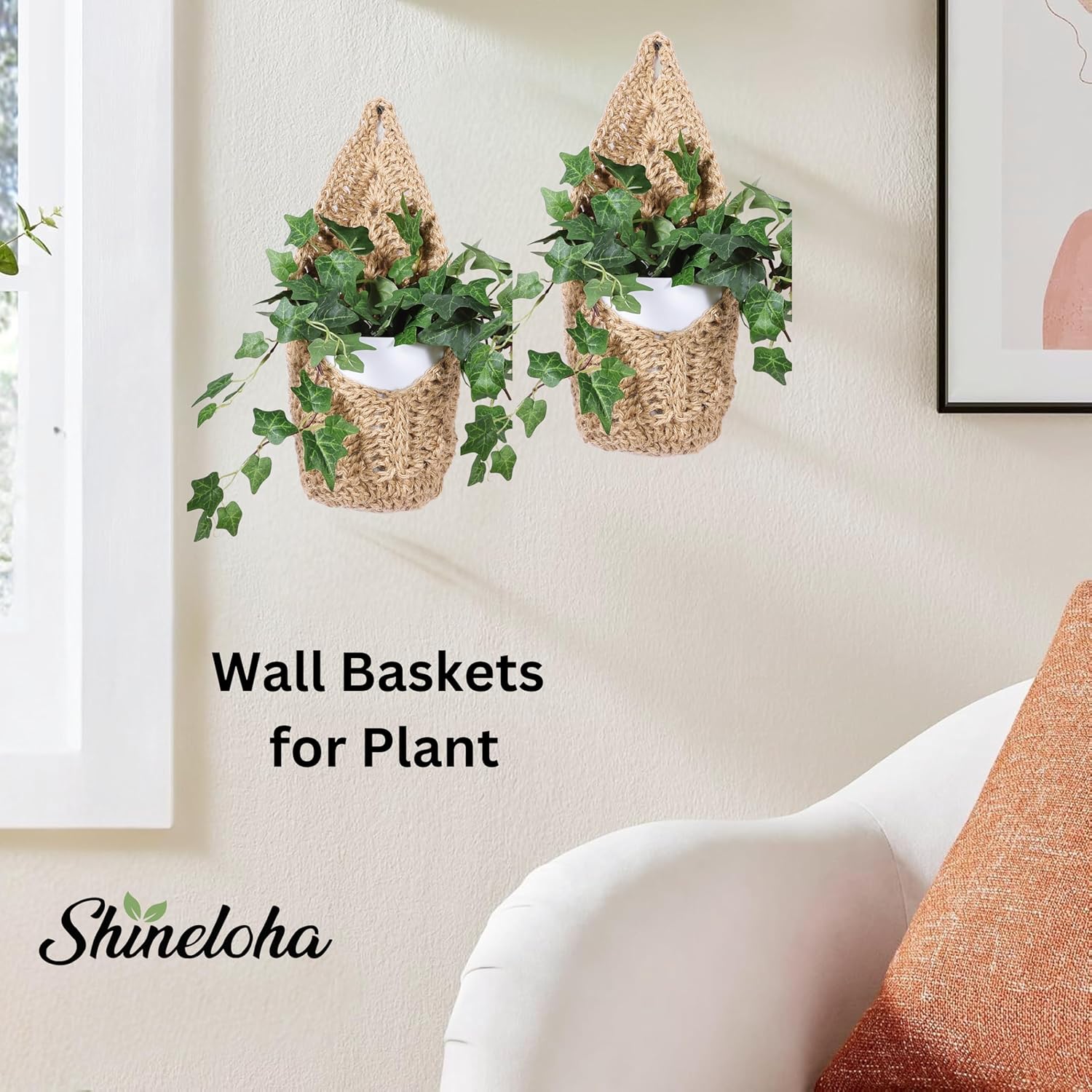 Macrame Wall Plant Hanger / Brown / Large / Set of 2