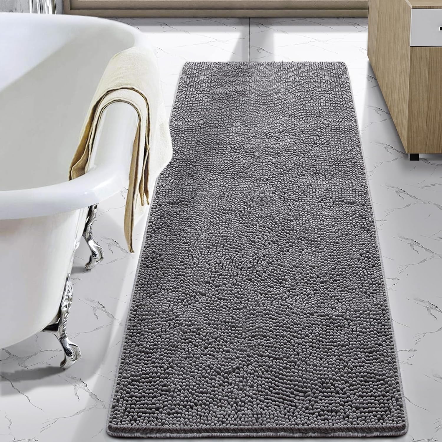 OLANLY Large Bathroom Rugs 50x30, Extra Soft Absorbent Chenille Bath Rugs