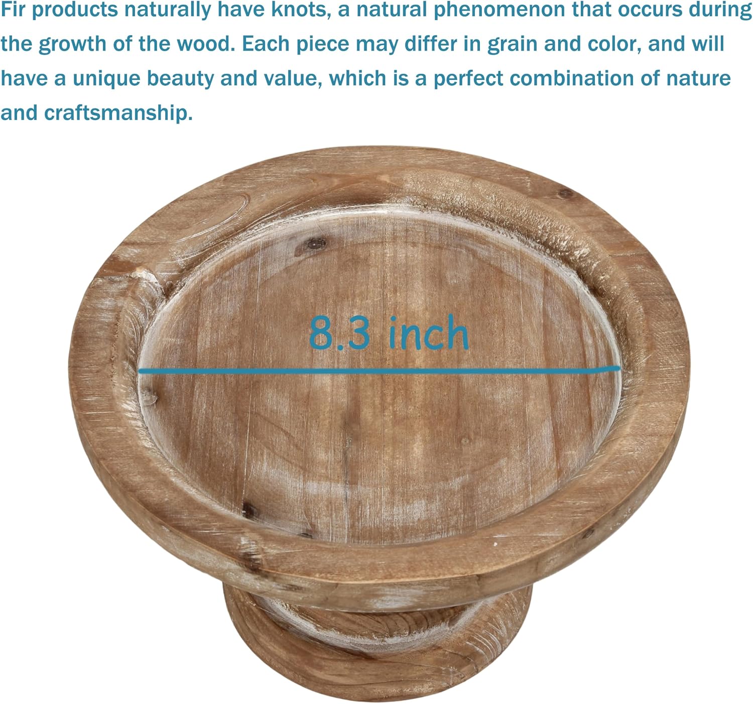 11" Rustic Cake Stand / Brown / 10.6 x 10.6 x 6.7