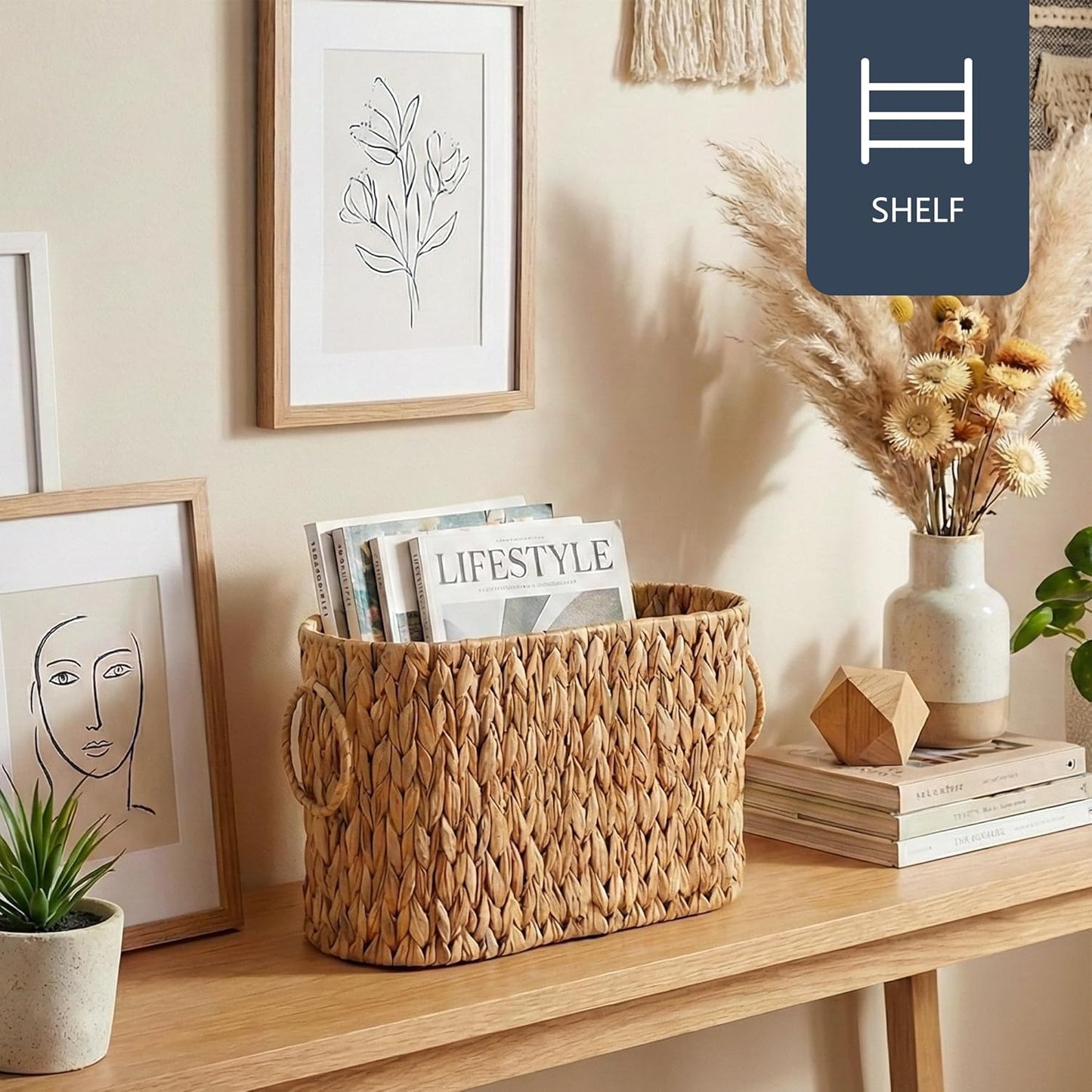 Wicker Basket / Toilet Paper Storage Basket / Natural Water Hyacinth