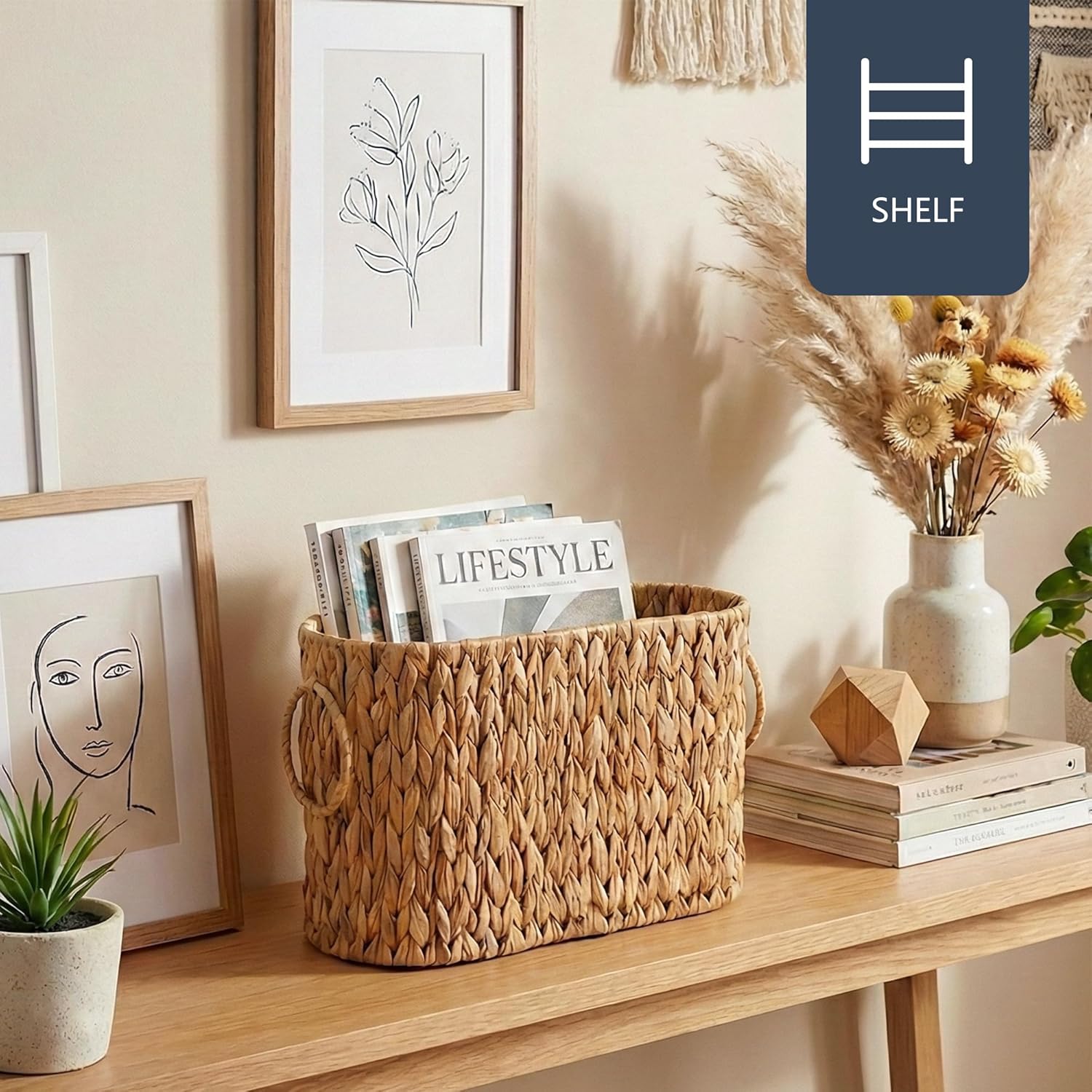 Wicker Basket / Toilet Paper Storage Basket / Natural Water Hyacinth
