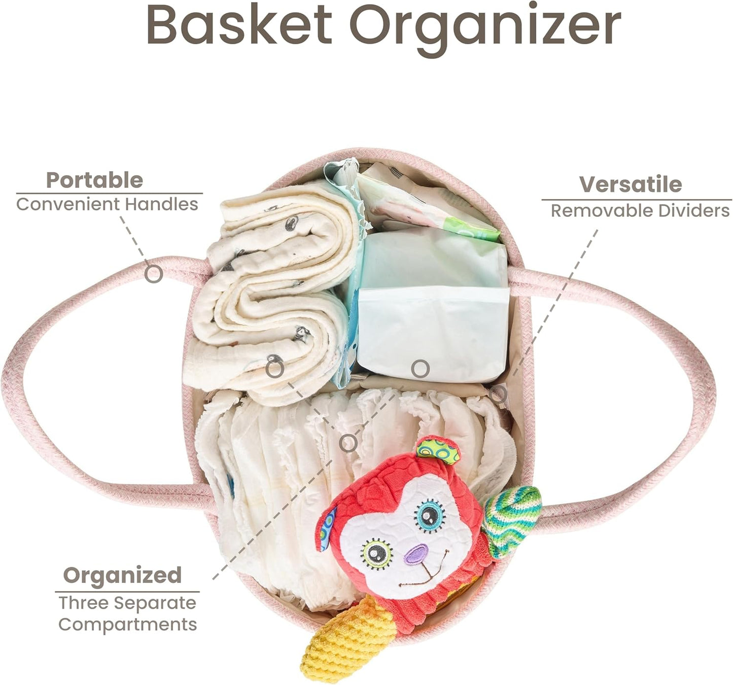 Baby Storage Basket / Light Pink / Small