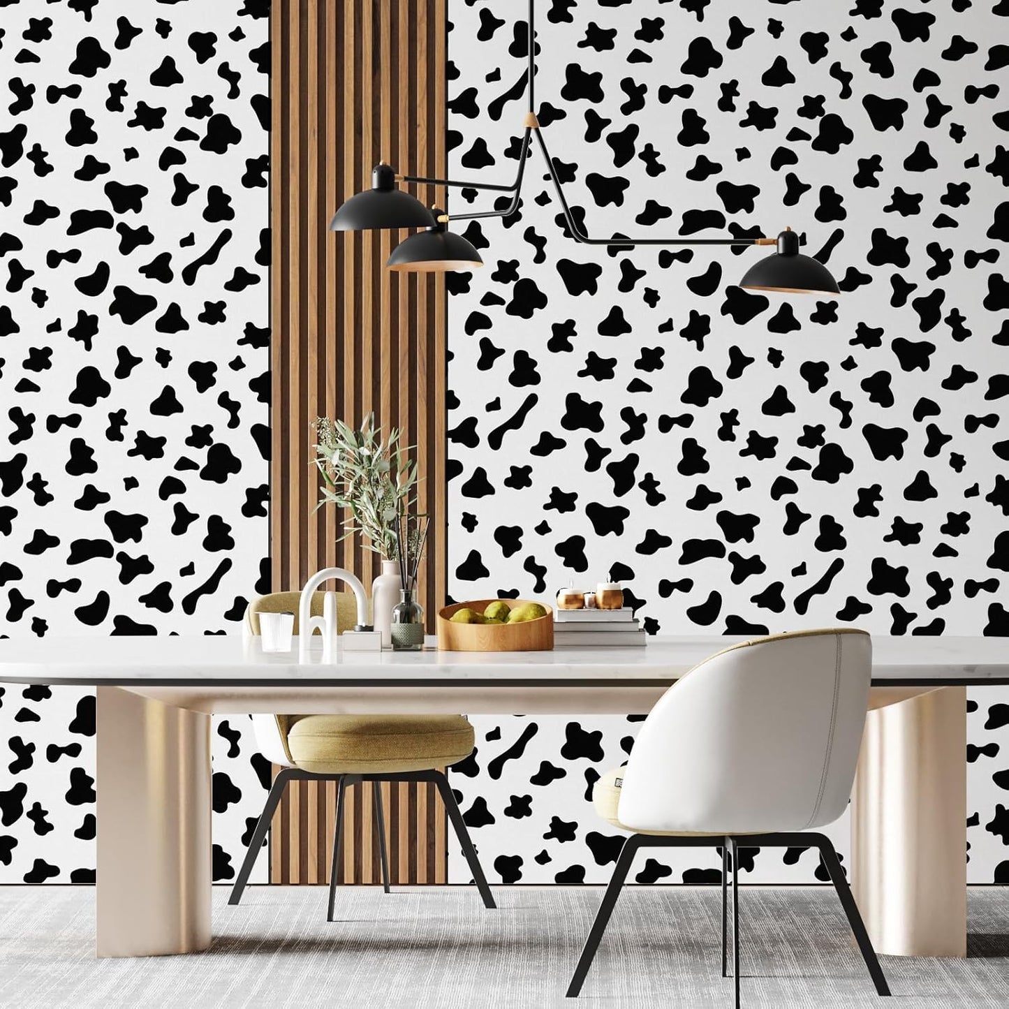 Black and White Spots Contact Paper Printed Peel and Stick / Black/white Cow / Cow / 17.3 x 480