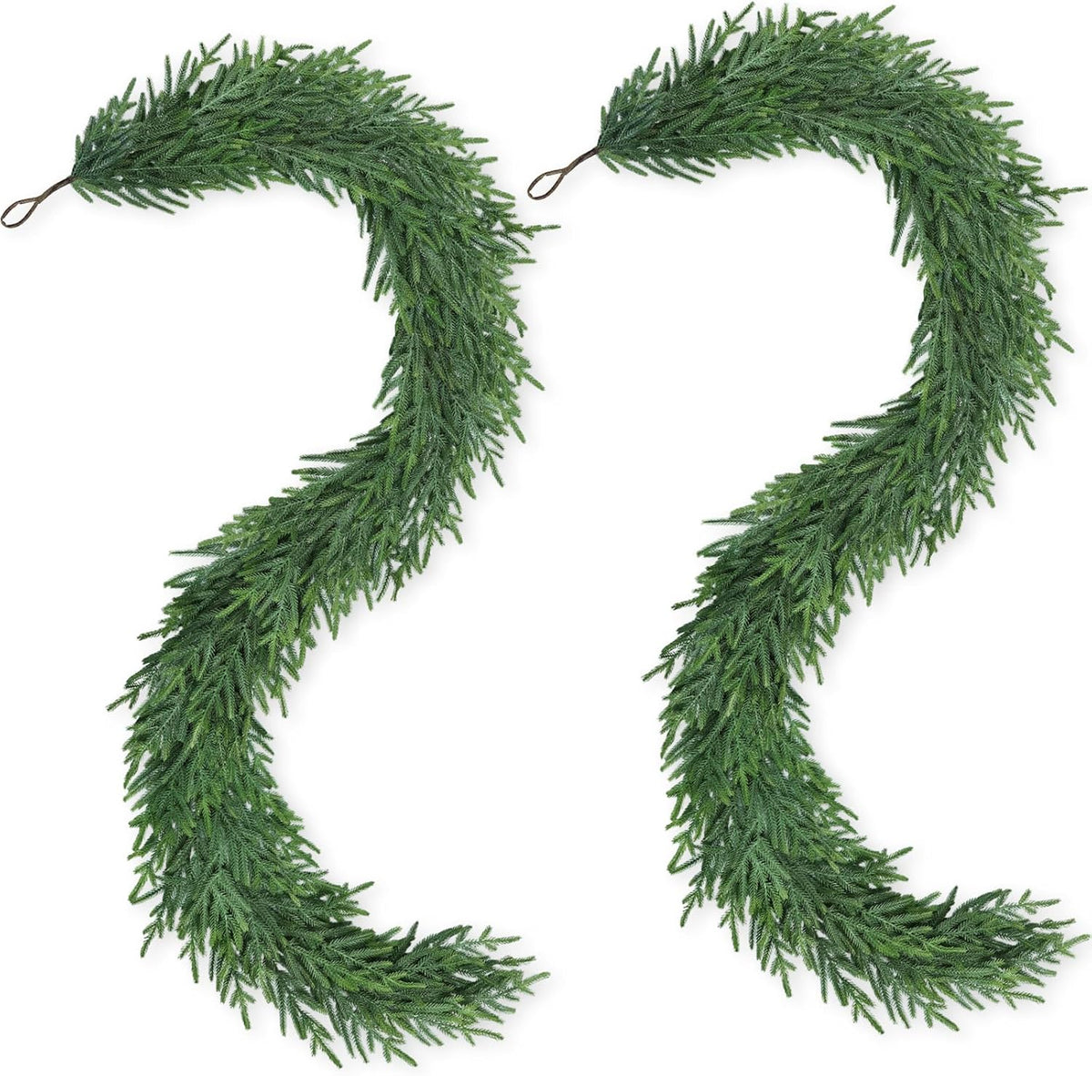 Artgar 12Ft (2 * 6ft) Christmas Pine Garland, 2 Pcs Real Touch Pine Garland | Artificial Realistic Greenery Garlands