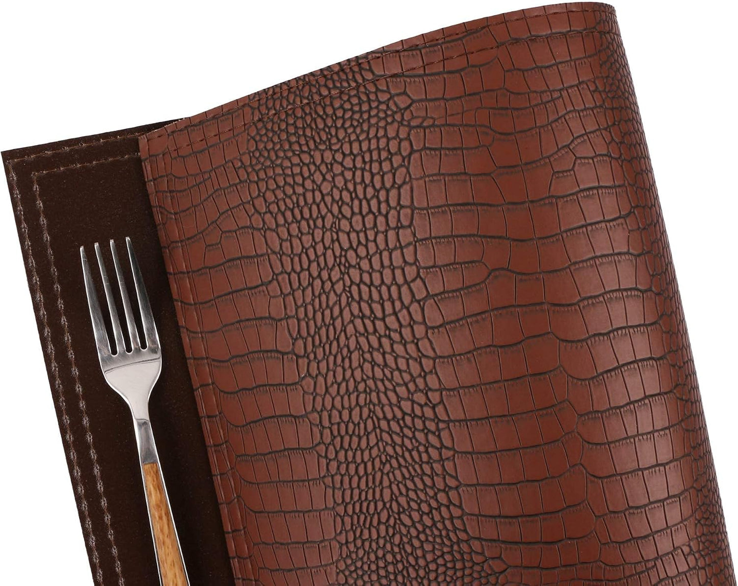 Faux Leather Placemats, PU Table Mats, Waterproof, Stain Resistant, Heat Resistant, Non-Slip Easy to Clean for Kitchen
