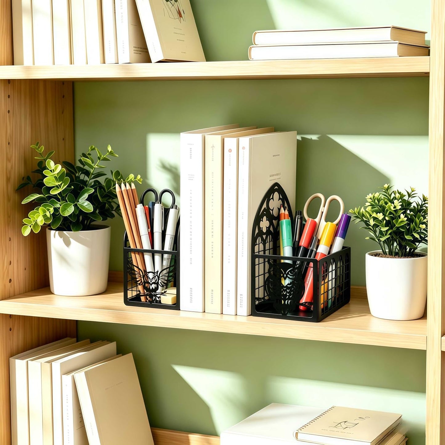 Decorative Metal Book Ends / Matte Black