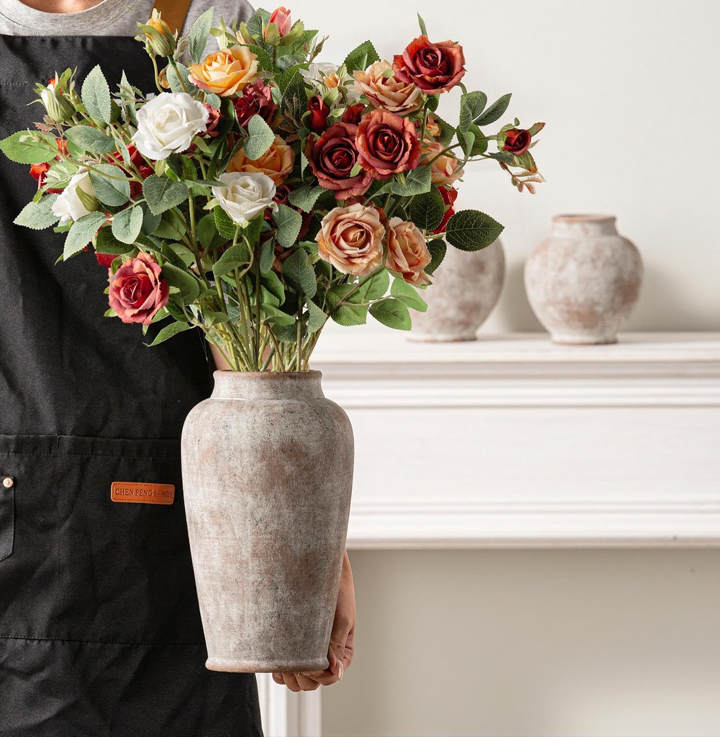 Ceramic Rustic Vase / 11"h - Rustic