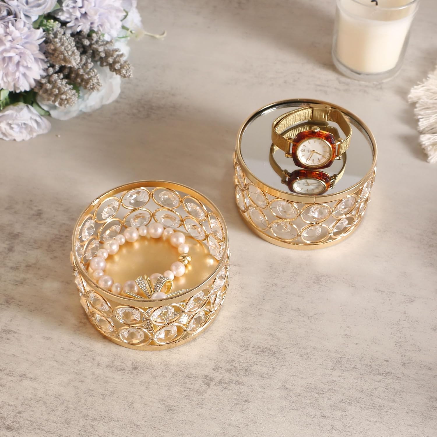 Crystal Display Stand Riser / Gold