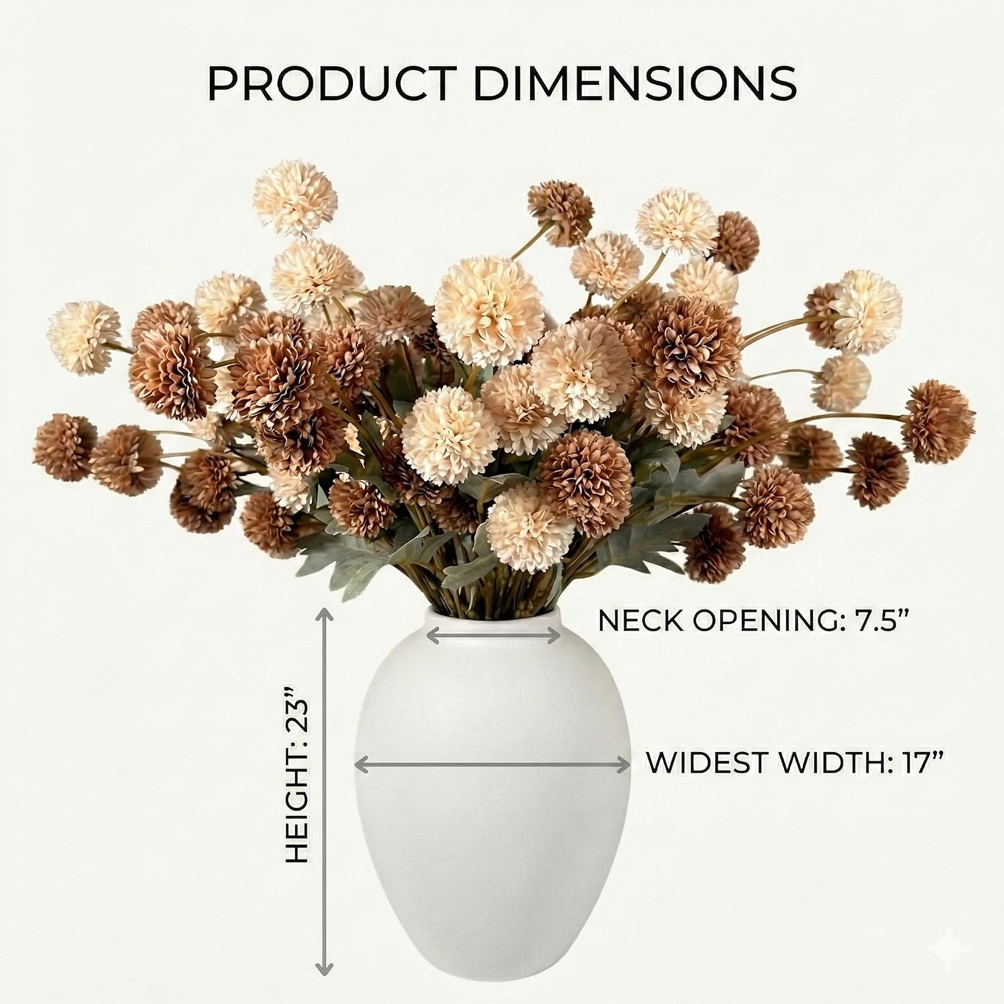 Modern Farmhouse Ella Flower Vase / White Ovoid