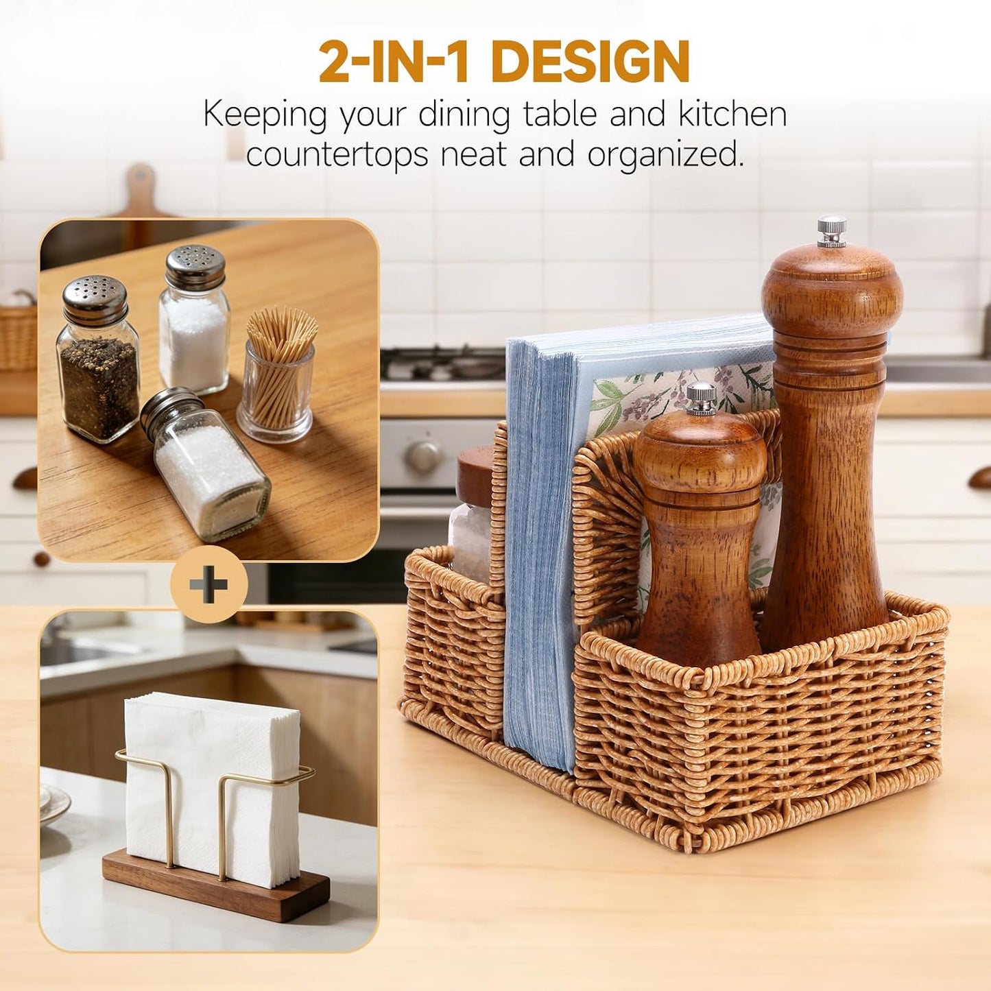Rattan Napkin Holder / Tabletop Organizer