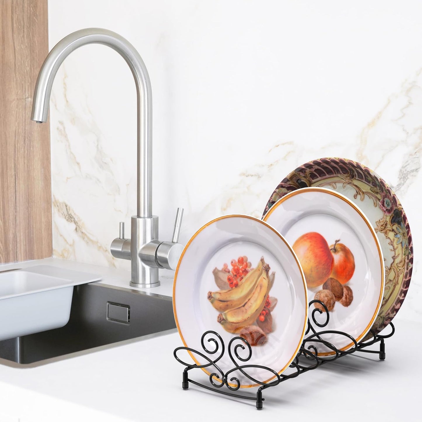 Vertical Plate Stand Holder Dish Rack Dinnerware Organizer
