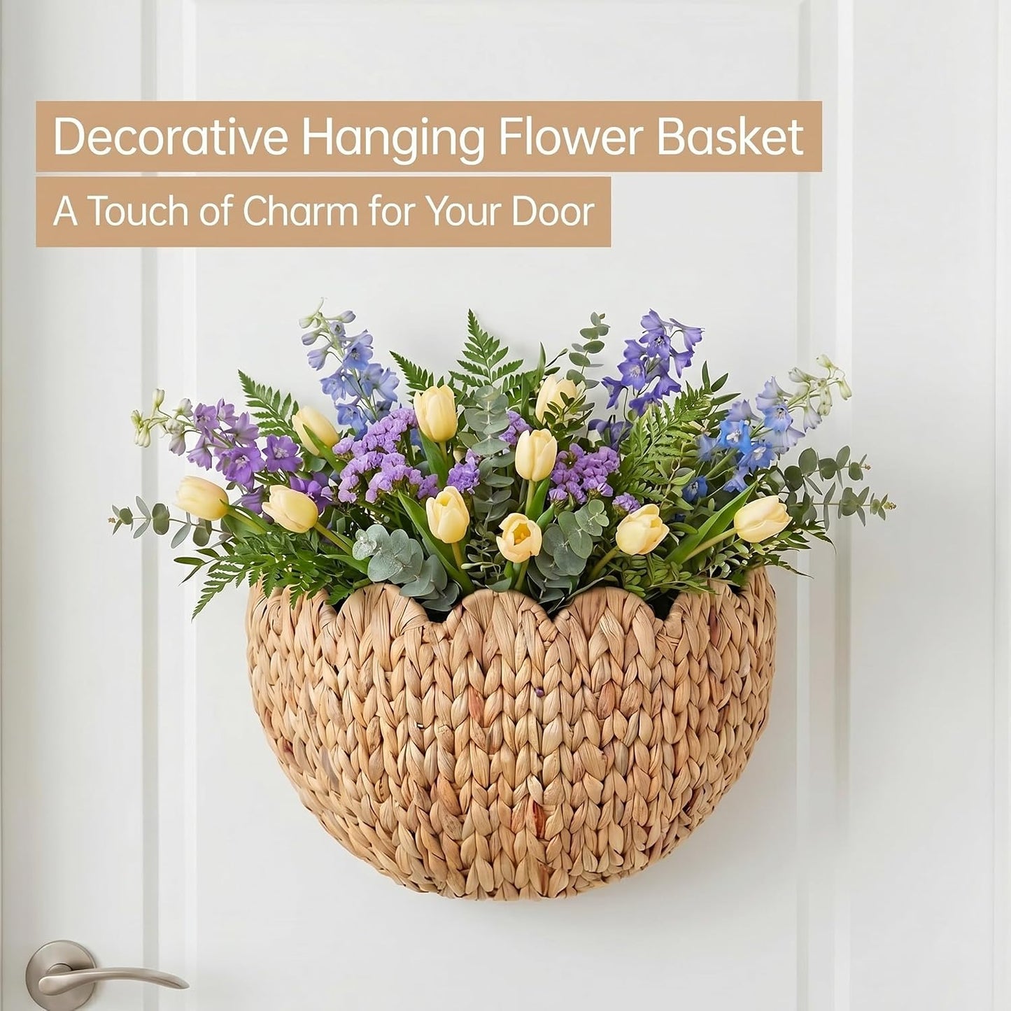Scalloped Wall Baskets / Water Hyacinth Woven Wall Planter