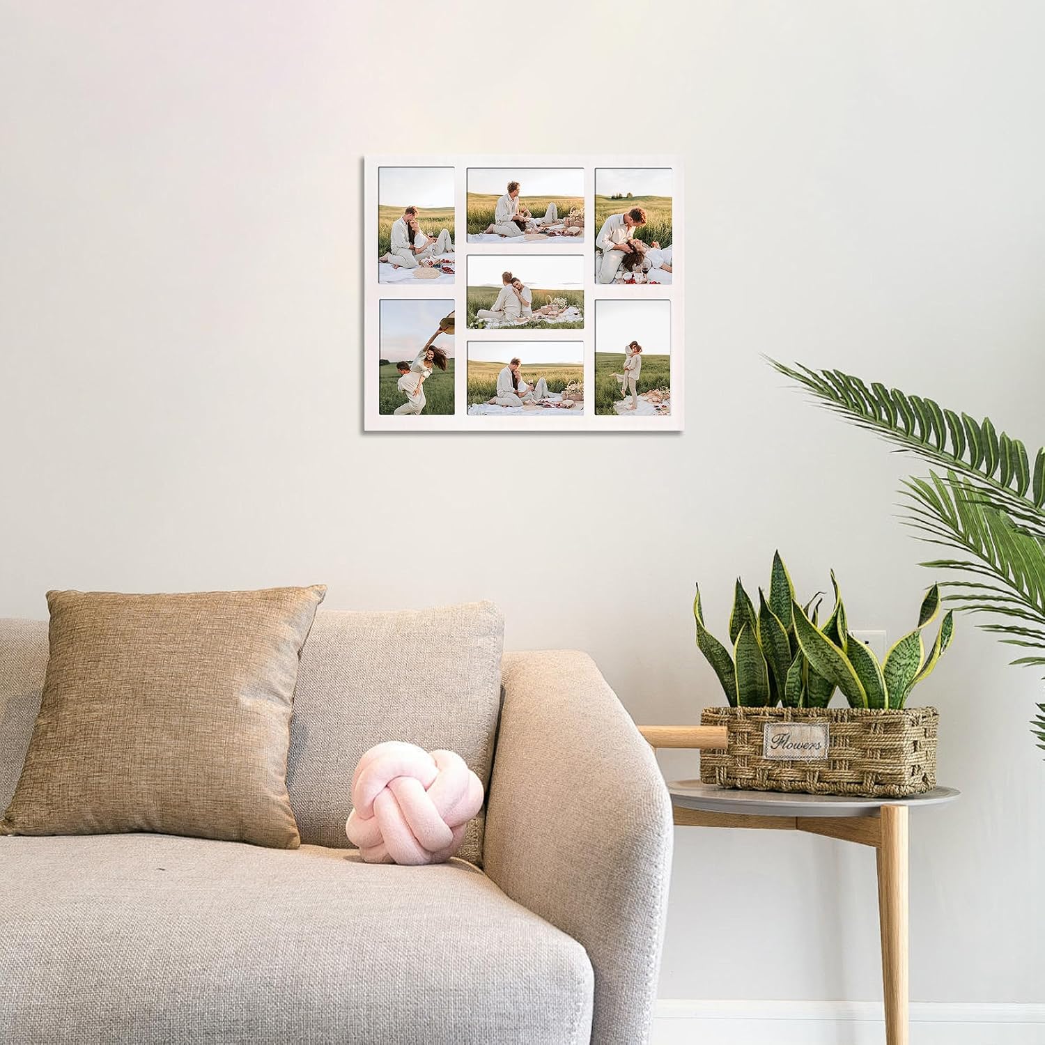 YESKAY 4x6 Picture Frame Collage for Wall Decor, Multiple Photo Collage Frames with Tempered Glass, 7-Opening for 4 x 6
