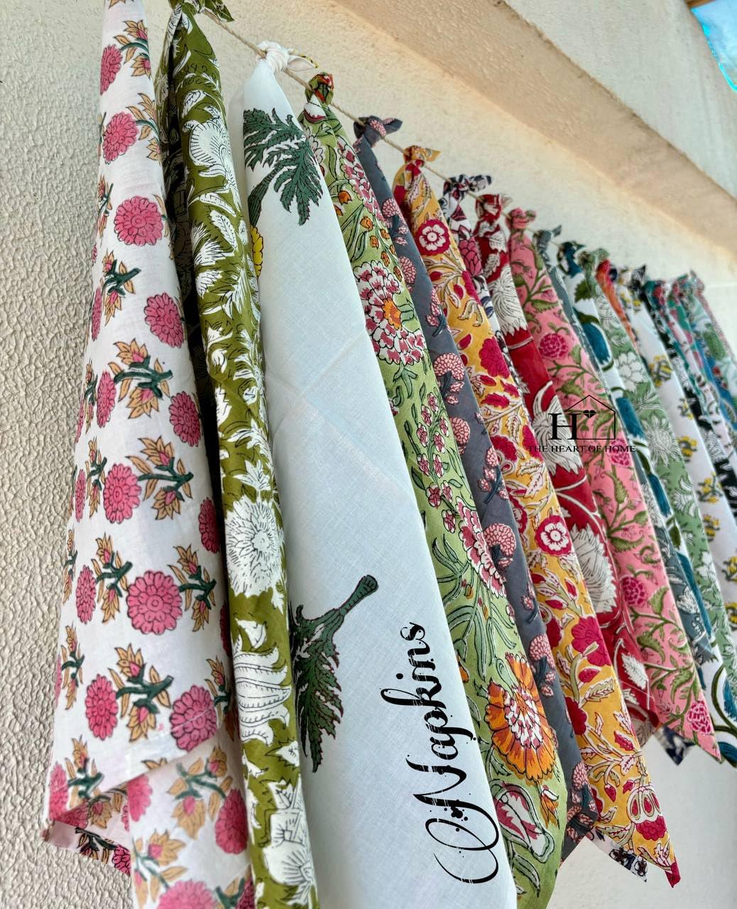 Assorted Mix and Match Hand Block Floral 100% Cotton Cloth Napkins Perfect for Kids,Wedding Events,Home Parties and