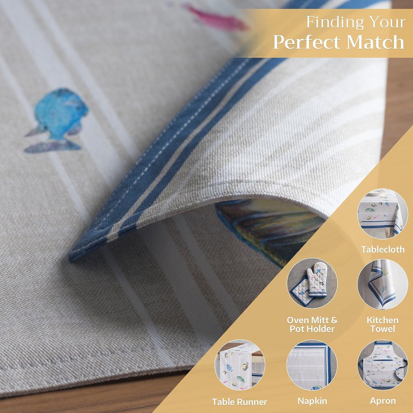 Maison d' Hermine Placemats Set of 4 Reusable 100% Cotton (13"x19") | Cloth Place Mats Washable Table Mats for Kitchen
